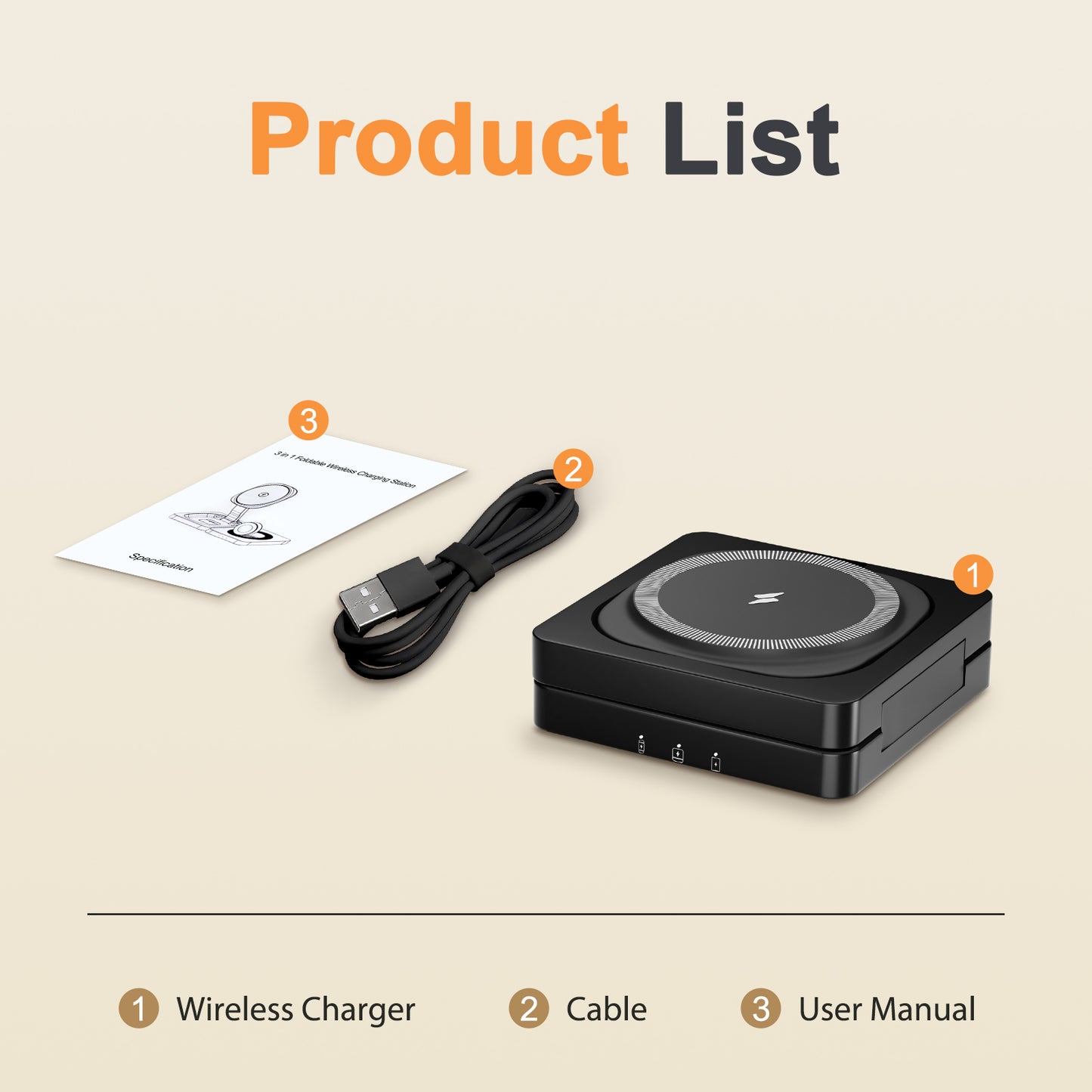 Foldable Magnetic Wireless Charger for iPhone Airpods iWatch: 3 in 1 Charging Station For Apple Multiple Devices - Travel Charging Pad Dock Compatible with Apple 12 and above series
