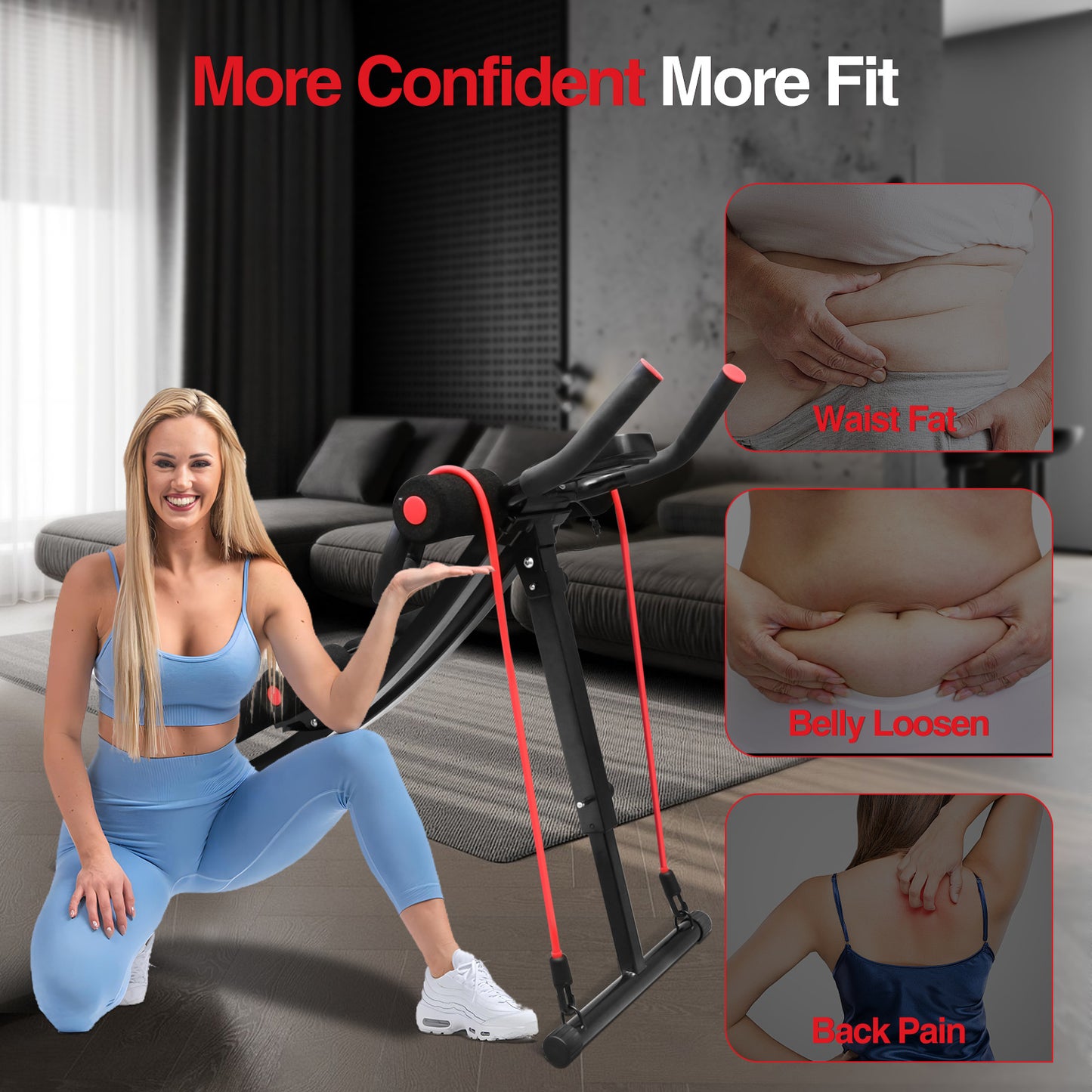 Ab Workout Equipment, Foldable Ab Machine Full Body Workout for Home Gym