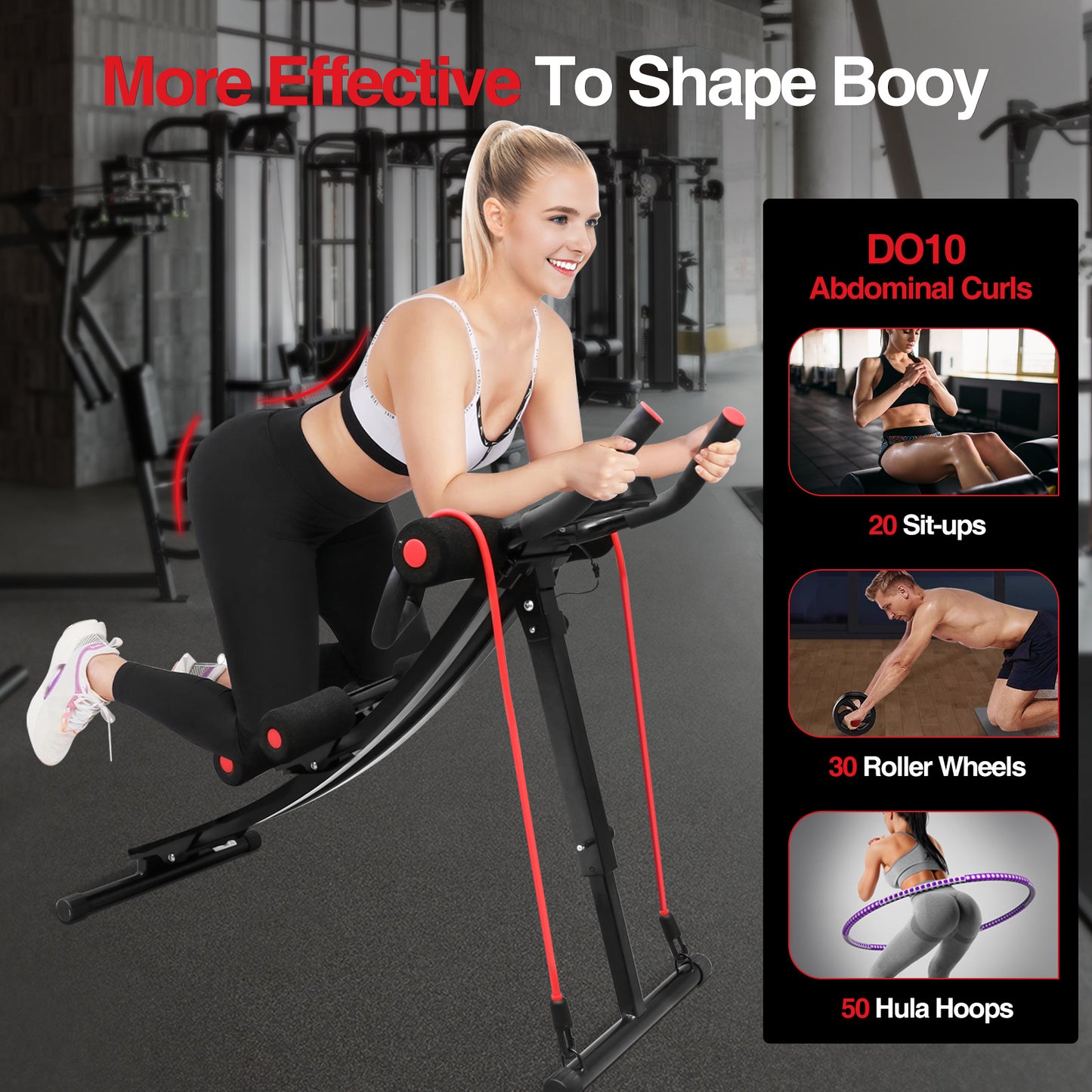 Ab Workout Equipment, Foldable Ab Machine Full Body Workout for Home Gym