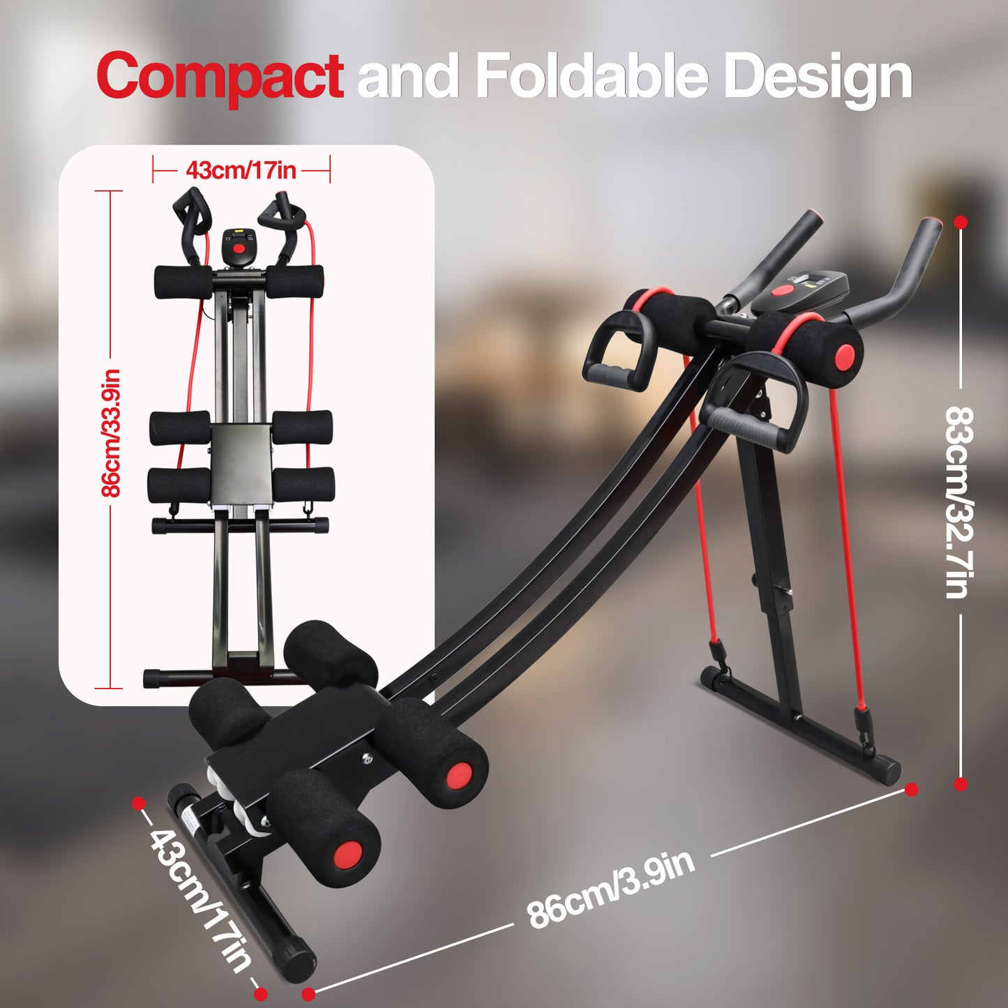 Ab Workout Equipment, Foldable Ab Machine Full Body Workout for Home Gym