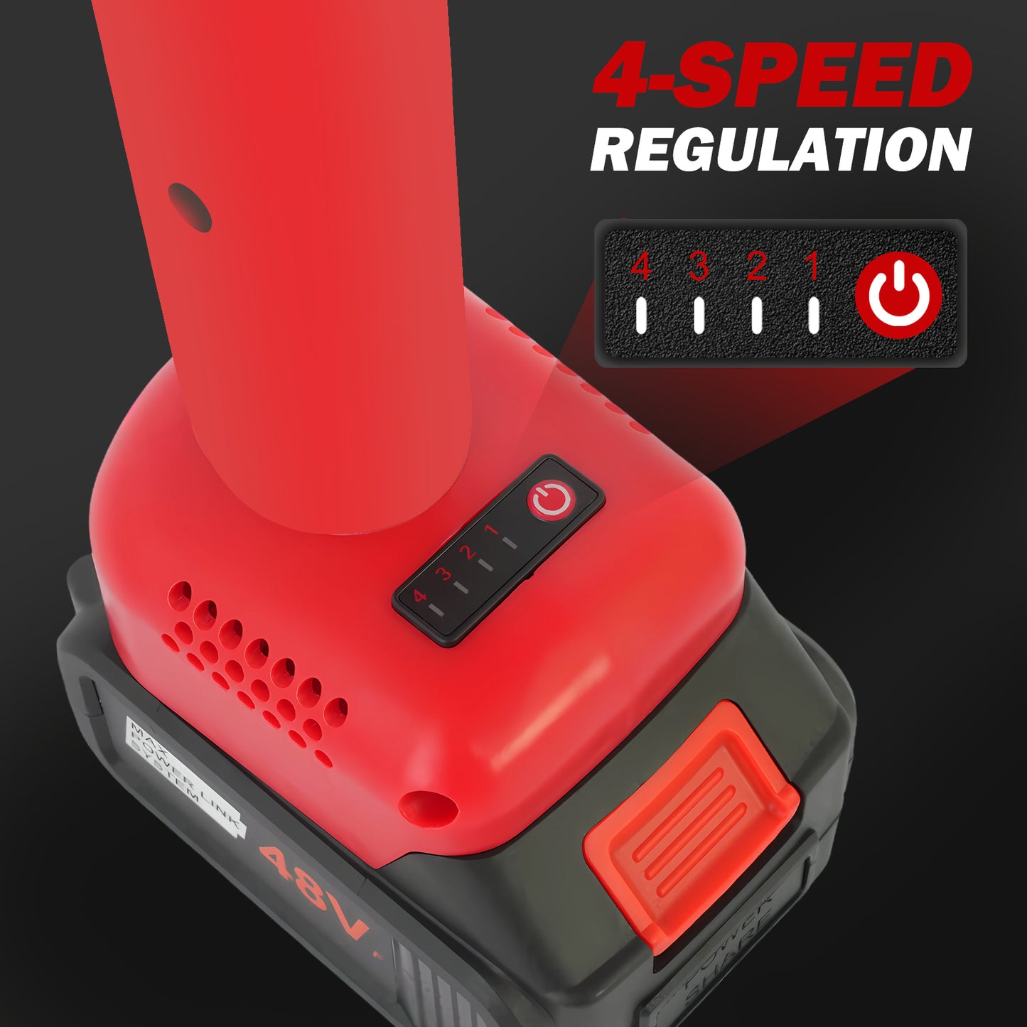 TOPZOO Cordless Leaf Blower Portable Dust Cleaner Handheld Blower 4 Adjustable Speed with Extended Nozzle and LED Display for Drying, Patio Cleaning, 2 X 4.0Ah Batteries