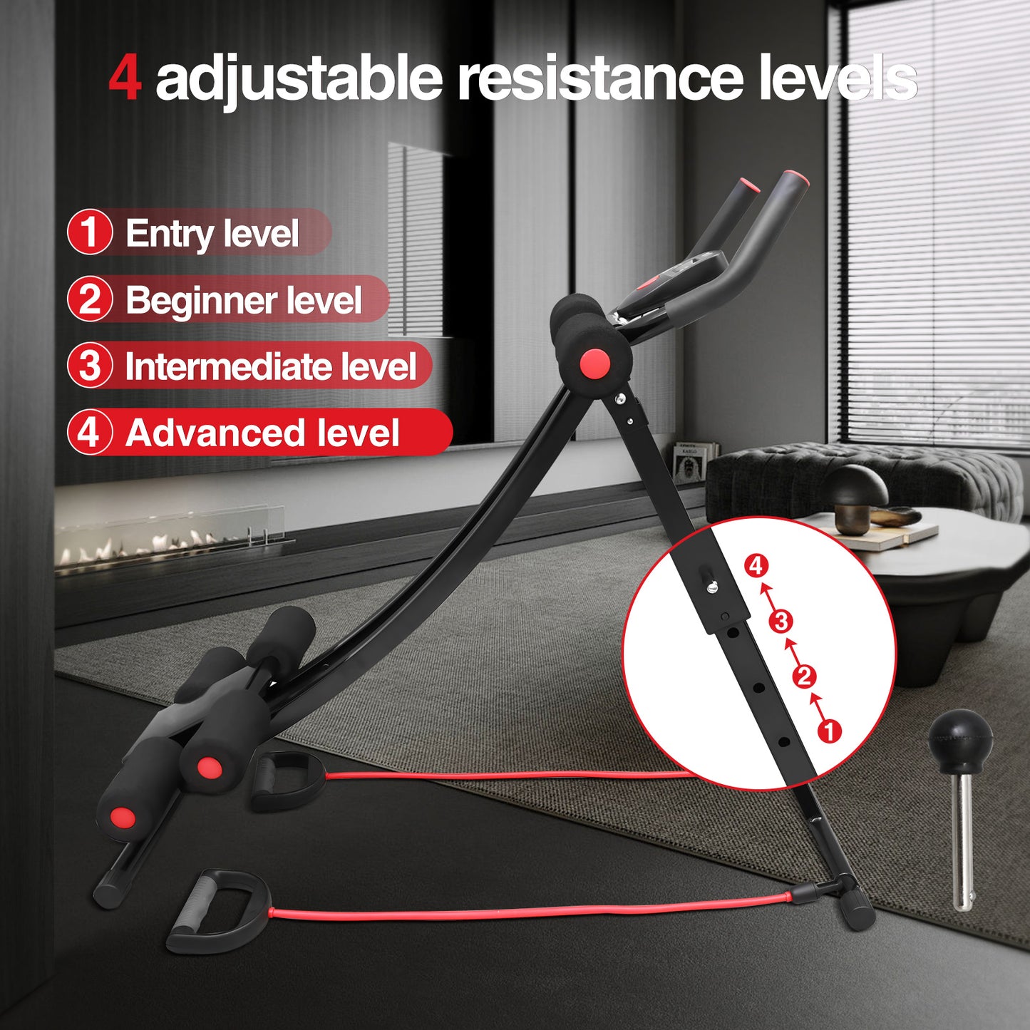Ab Workout Equipment, Foldable Ab Machine Full Body Workout for Home Gym