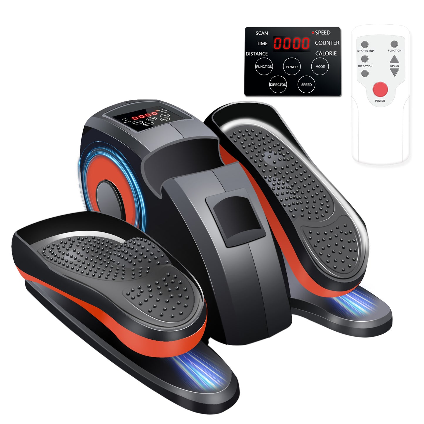 ALSO GO Under Desk Elliptical, Ellipse Leg Exerciser for Seniors Fully Assembled, Portable and Quiet Pedal Exerciser at Home, Elliptical Machine While Sitting with Remote Control Adjustable Speeds