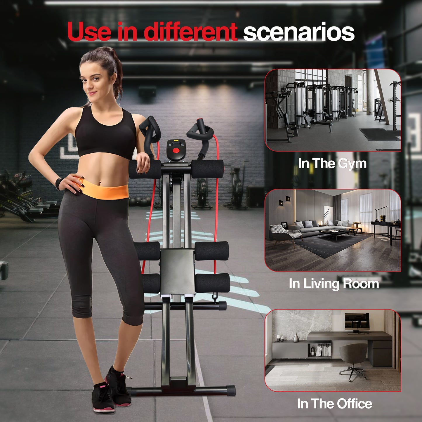 Ab Workout Equipment, Foldable Ab Machine Full Body Workout for Home Gym