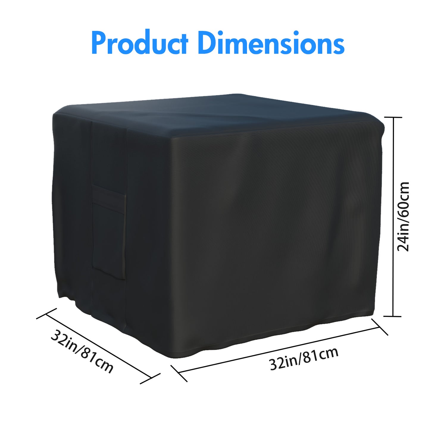 CATGOOD Fire Pit Cover Square, Waterproof Square Fire Pit Table Cover, 600D Heavy Duty Fabric with PVC Coating