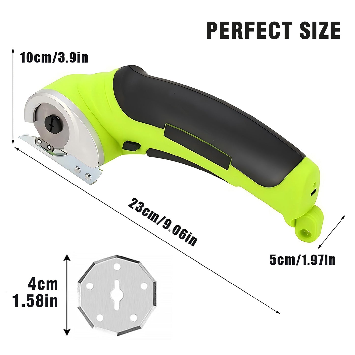 Cordless Electric Scissors, Cardboard Cutter, Rechargeable Powerful 4V Scissor Cutting Tool for Cardboard, Fabric, Leather, Green