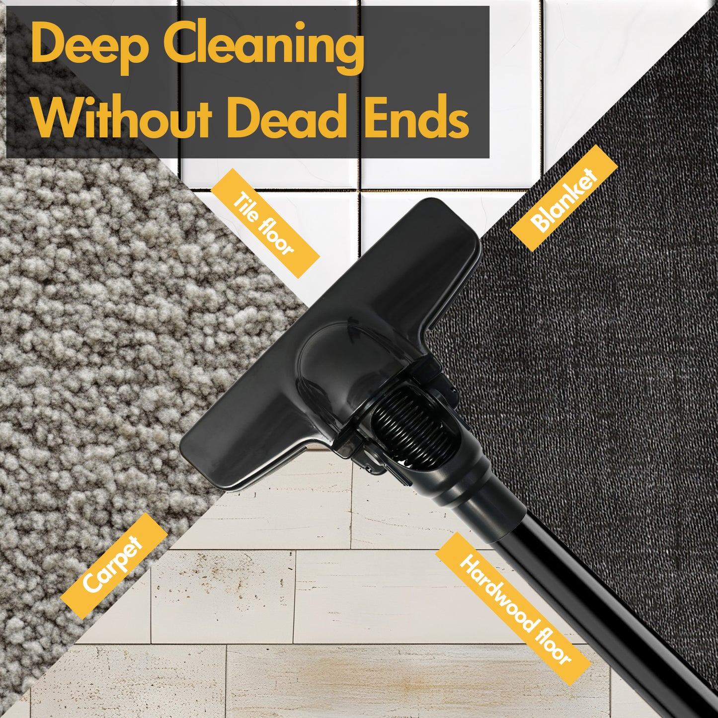CATGOOD Cordless Vacuum Cleaner, 3-IN-1 Lightweight Handheld Vacuum Cleaner For Carpet with Battery and LED light