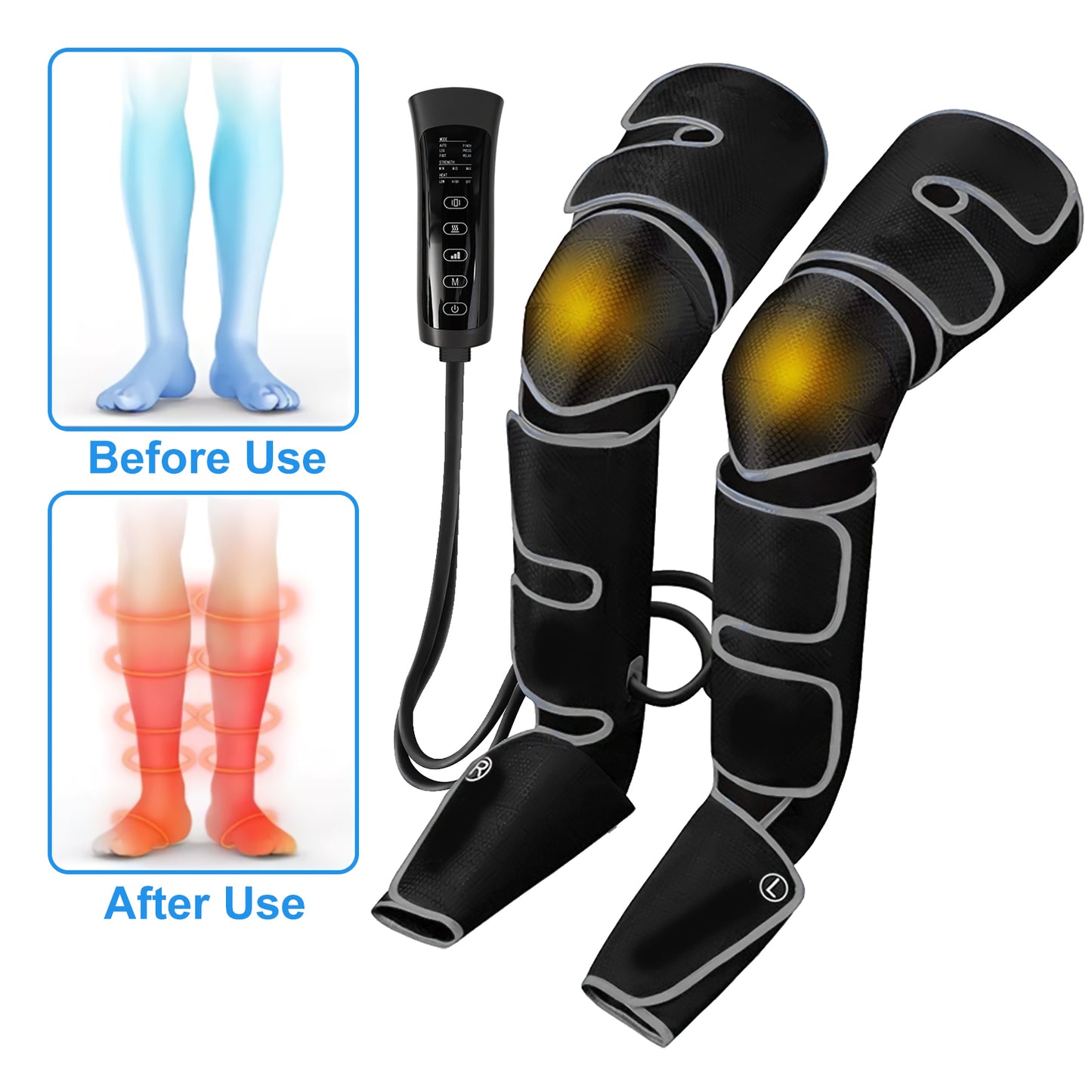 CATGOOD Leg Massager for Circulation and Pain Relief, Leg Massager with Heat and Compression, Birthday Gifts for Men Dad Women Mom, Full Leg Massager 2 Heat 3 Modes 3 Intensities