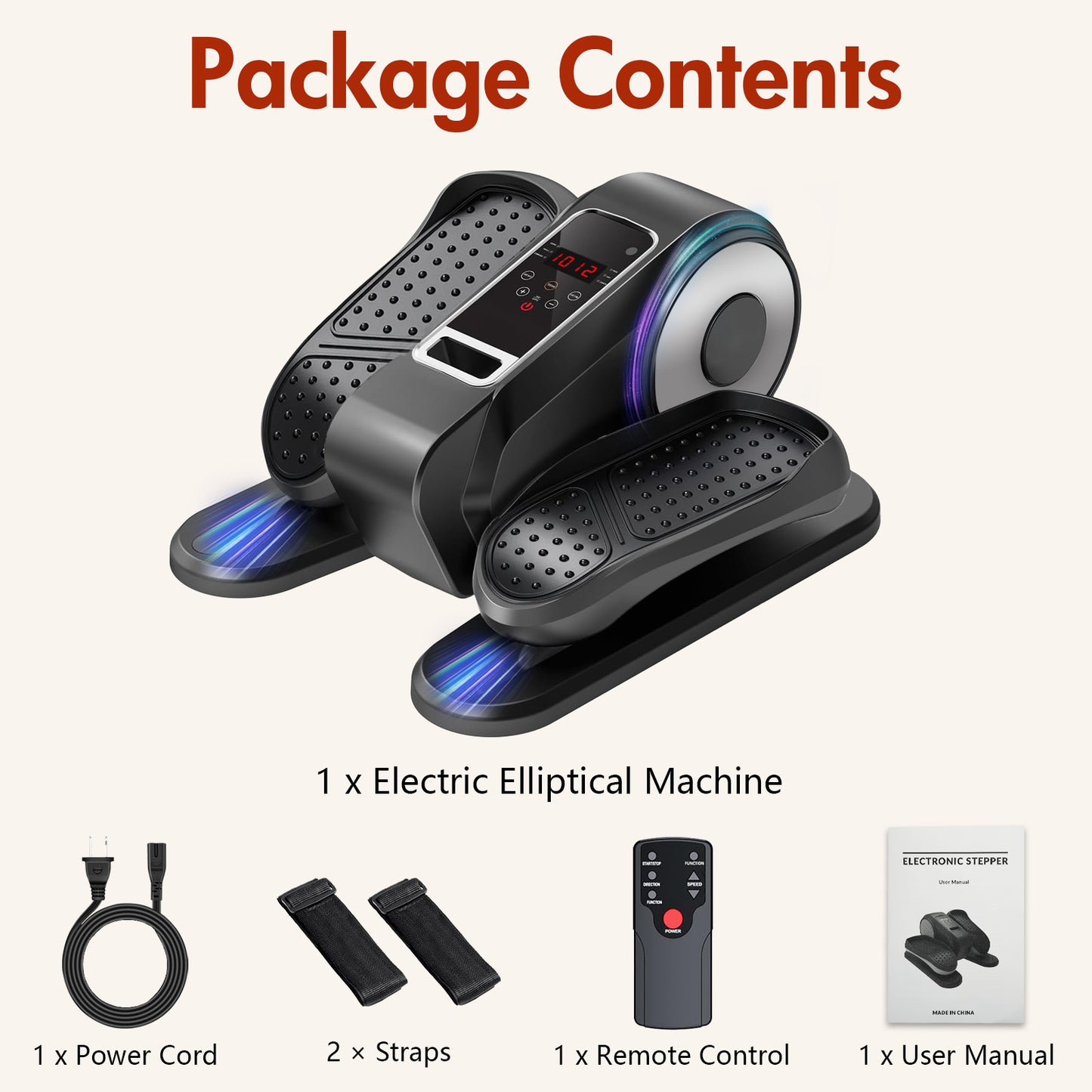 CATGOOD Under Desk Elliptical Machine, Ellipsefit Leg Exerciser Electric for Seniors Adults, Ellipse Leg Exerciser with 12 Speed & 12 Mode, Quiet & Portable