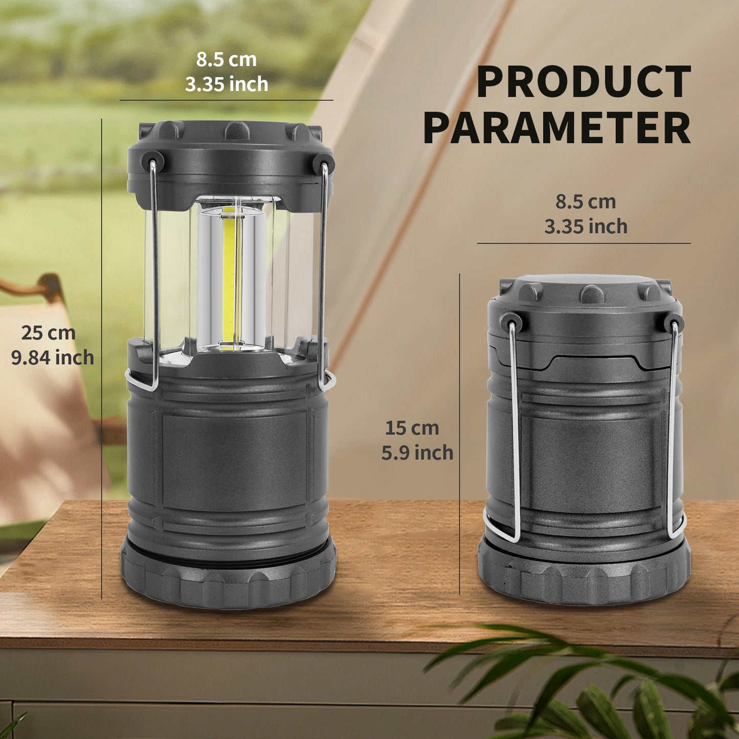 Baokaler LED Camping Lanterns, 4 Pack camping lights, Lamp Light, Collapsible Battery Flashlight, Camping Accessories, Gray