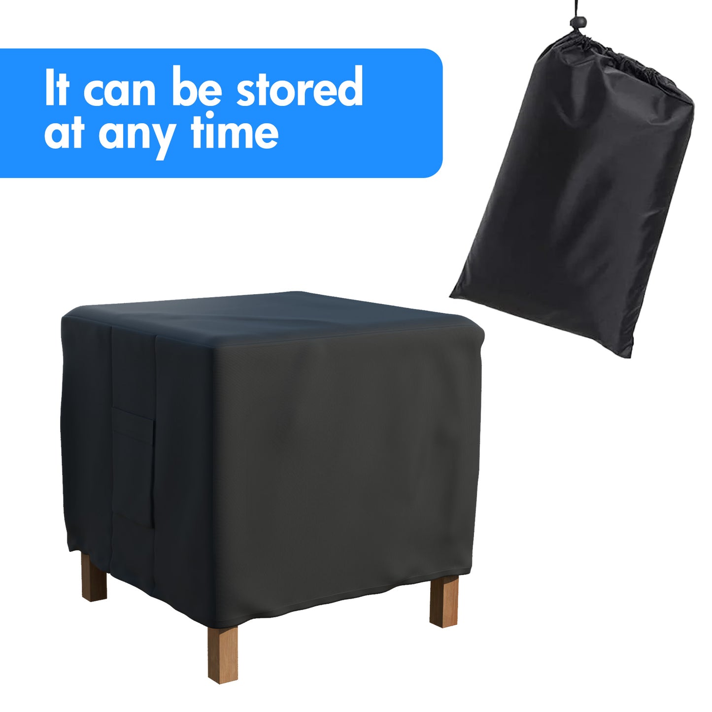 CATGOOD Fire Pit Cover Square, Waterproof Square Fire Pit Table Cover, 600D Heavy Duty Fabric with PVC Coating