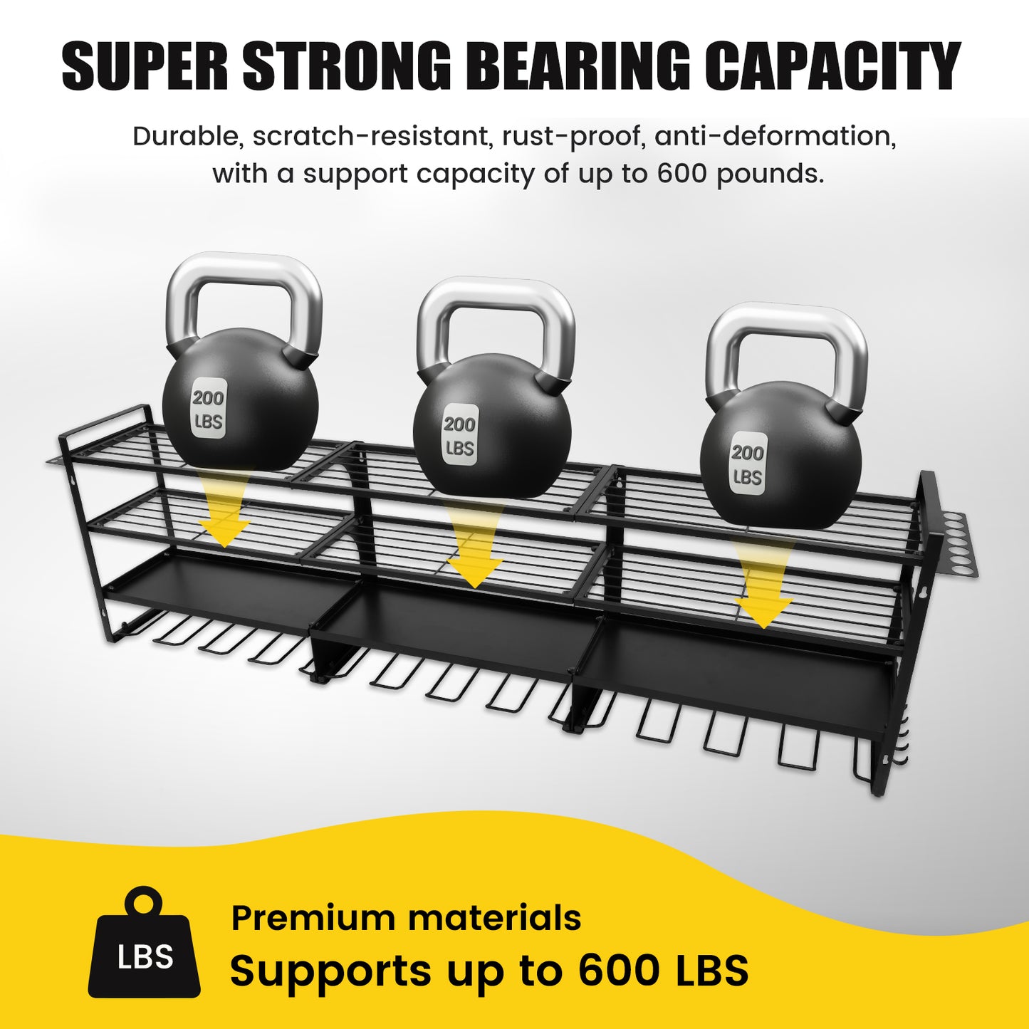 CATGOOD Power Tool Organizer 600 LBS with 12 Drill Holders, 4 Tier Heavy Duty Garage Organization Wall Mount, Large Alloy Steel Tool Wall Organizer Shelf, Perfect Gift for Men and Fathers