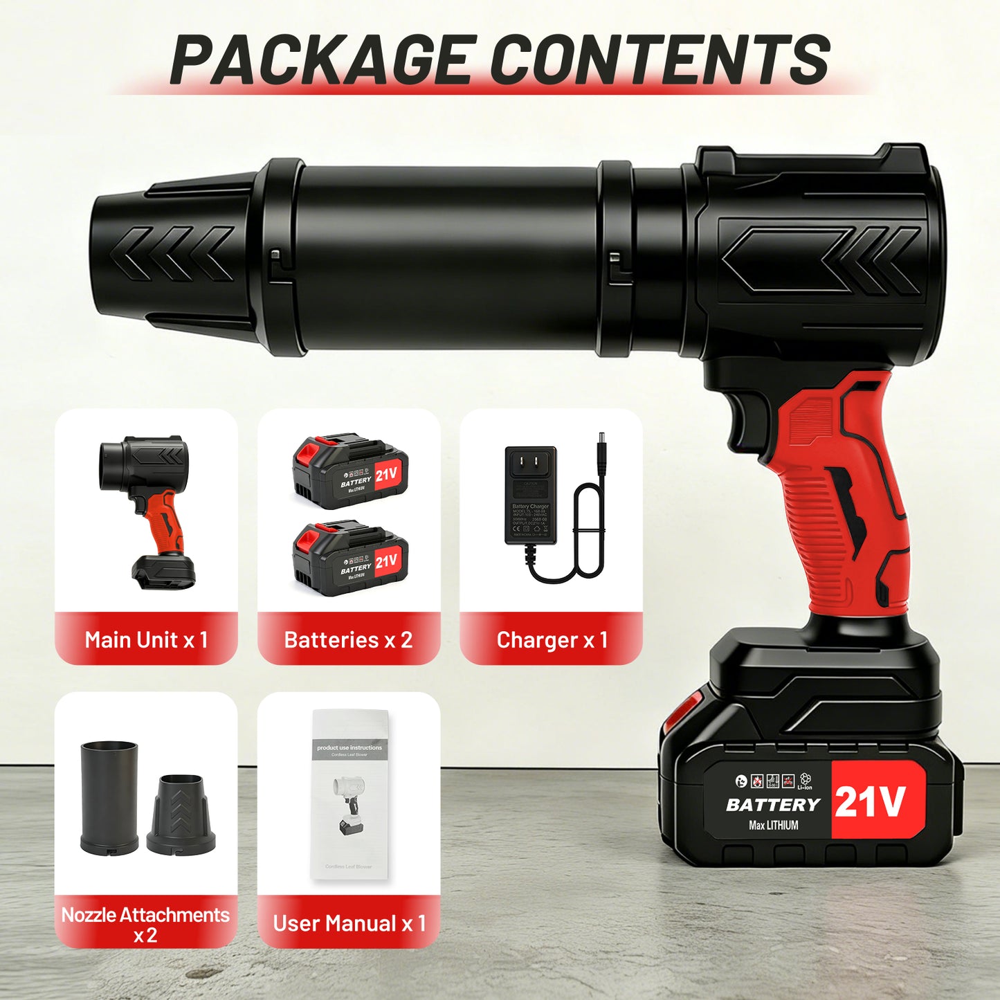 Cordless Leaf Blower, 950000 RPM Electric Leaf Blower with 2 X 4.0Ah Batteries & Charger, 111MPH Lightweight Handheld Blower for Patio Cleaning Blowing Leaves & Dust, Black