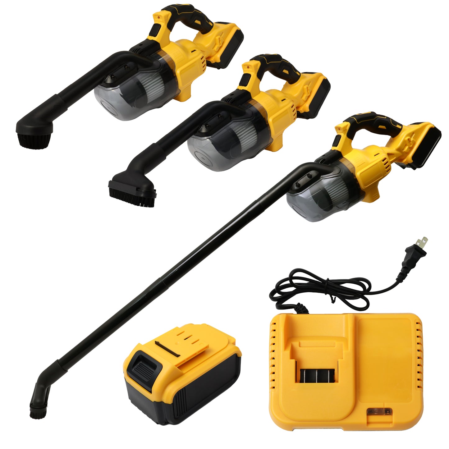 Cordless Handheld Vacuum for Makita Battery, 5-in-1 Car Vacuum Cleaner with 4.0Ah Battery and Charger for Floor Carpet, Yellow