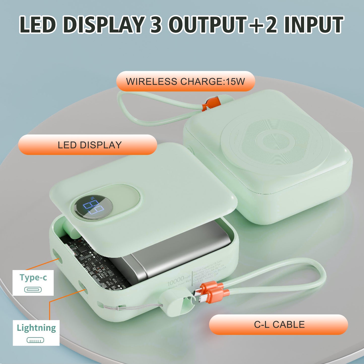 Portable Charger, Lightest 10000mAh 22.5W PD Power Bank, USB C in & Out Fast Charging Battery Pack, External Phone Powerbank Compatible with iPhone 16 15 14 13 Samsung S22 S21 Google iPad etc(Green)
