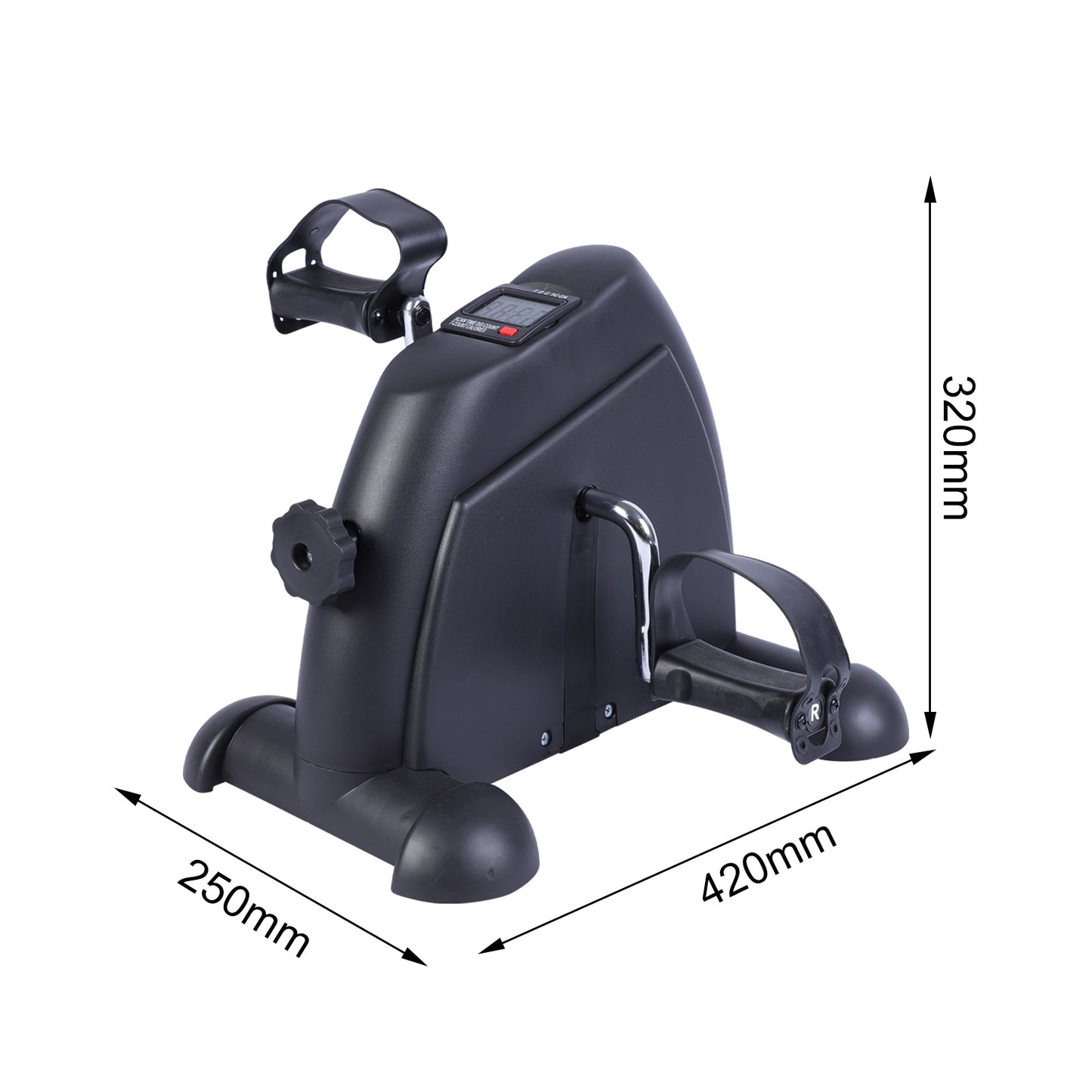 Mini Indoor Pedal Exerciser Cycle Bike Leg Arm Desk w/LCD Display Fitness Portable Pedal Stationary Bike Home Exercise Black