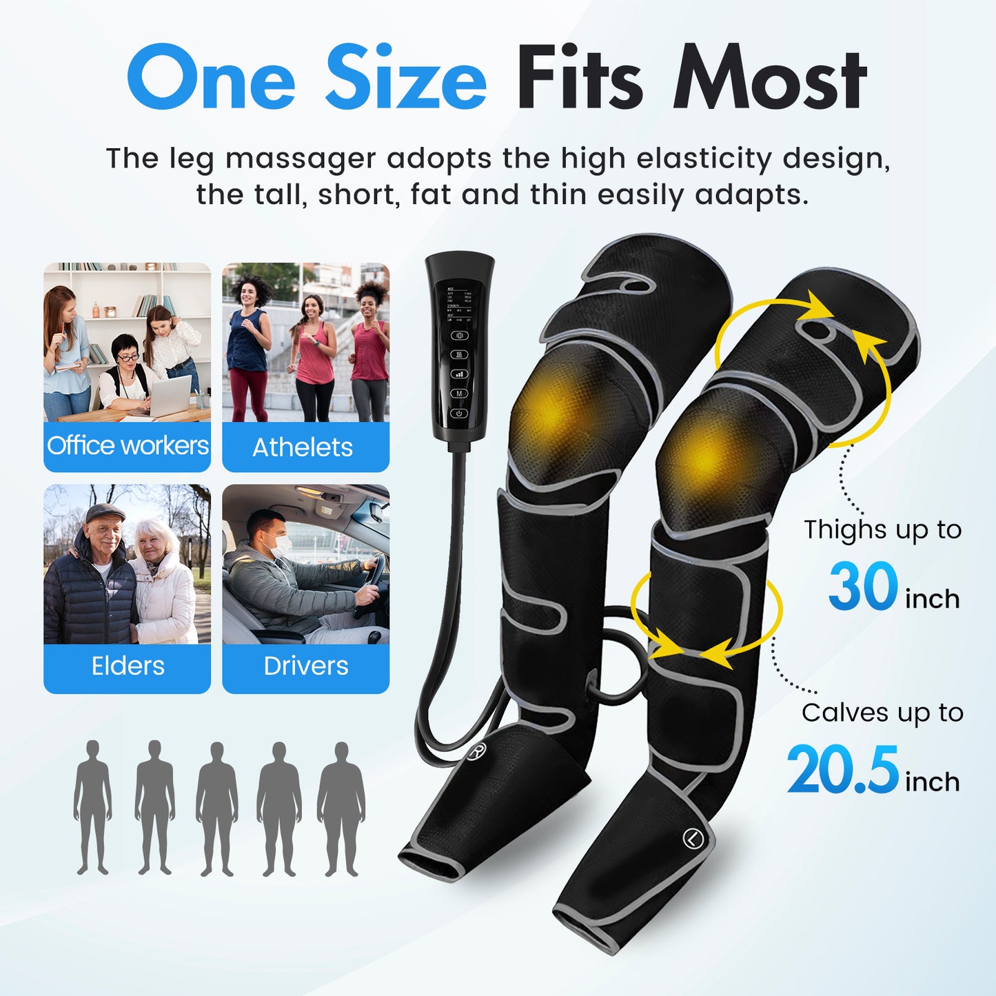 CATGOOD Leg Massager for Circulation and Pain Relief, Leg Massager with Heat and Compression, Birthday Gifts for Men Dad Women Mom, Full Leg Massager 2 Heat 3 Modes 3 Intensities