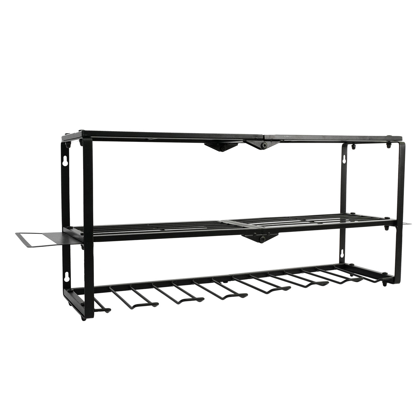 ALSO GO Power Tool Organizer, Power Drill Holder Wall Mount, 3 Layers Heavy Duty Metal Tool Storage Rack, Battery Tools Holder Shelf, Adjustable Height Iron Tool Rack for Workshop or Garage, Black
