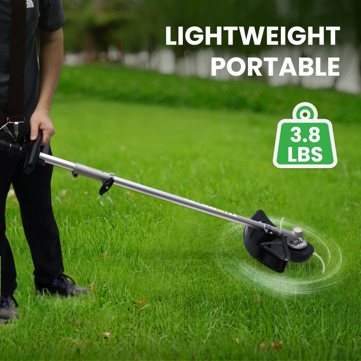 BAOKALER Digital String Trimmer Cordless, Bump Feed System and Intelligent Three-Speed, 4AH Battery and Brushless Motor, Battery Level Display