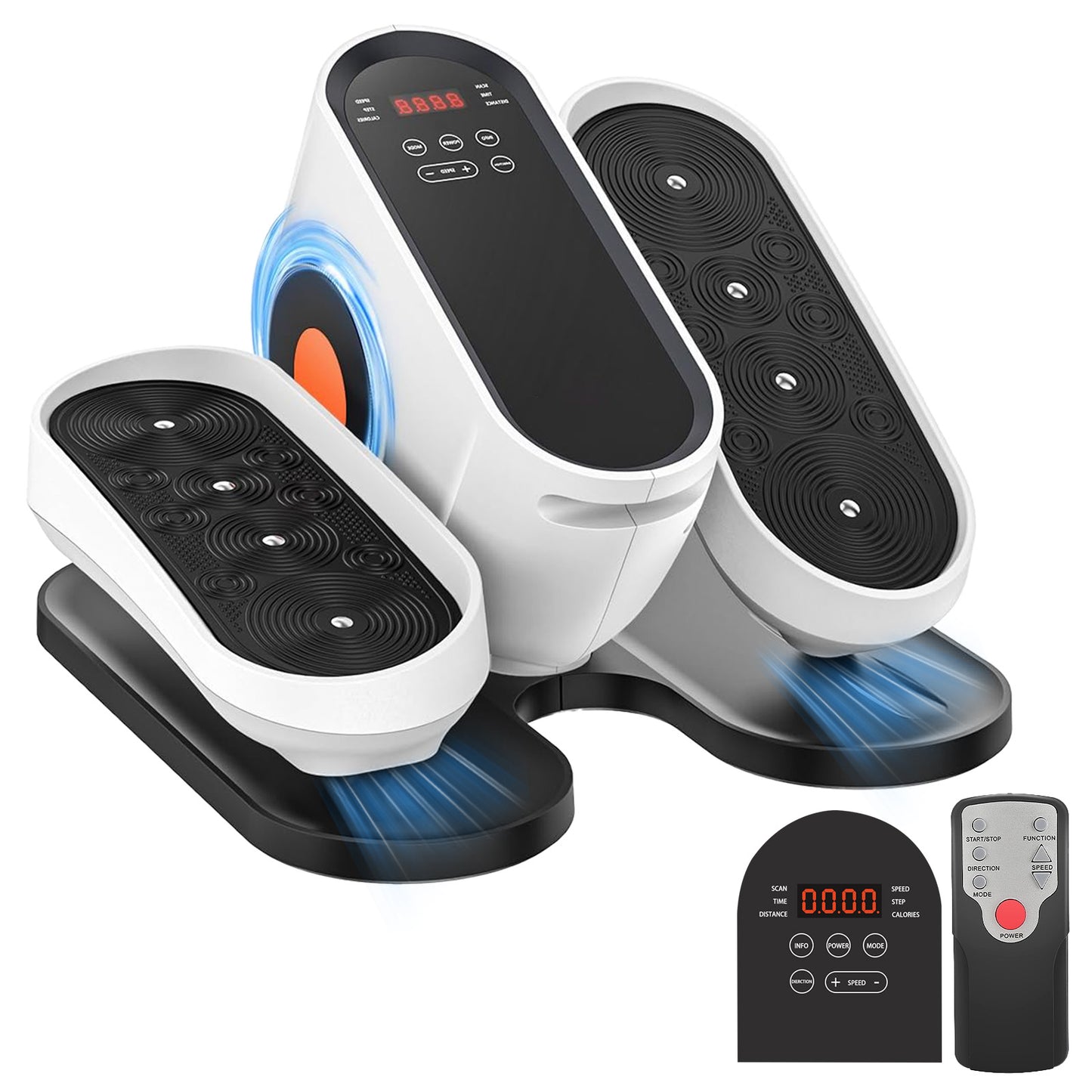Under Desk Elliptical Machine, Fully Assembled Portable Leg Exerciser for Seniors and Adults, Quiet Electric Seated Pedal System with Remote Control and Non-Slip Straps