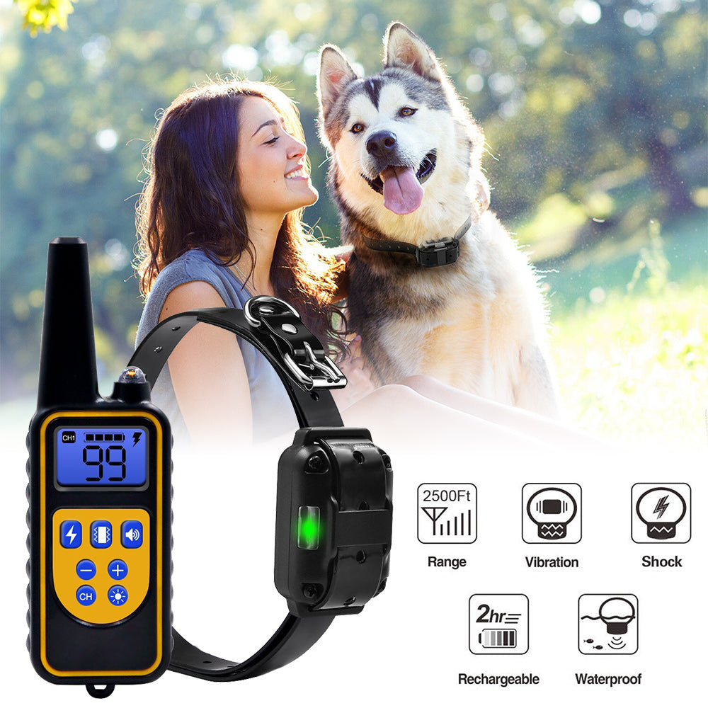 Dog Shock Collar, Shock Collar for 2 Dogs, Shock Collar with Remote for Dogs, Waterproof and Adjustable Electric Dog Training Collar for Small Medium Large Dogs