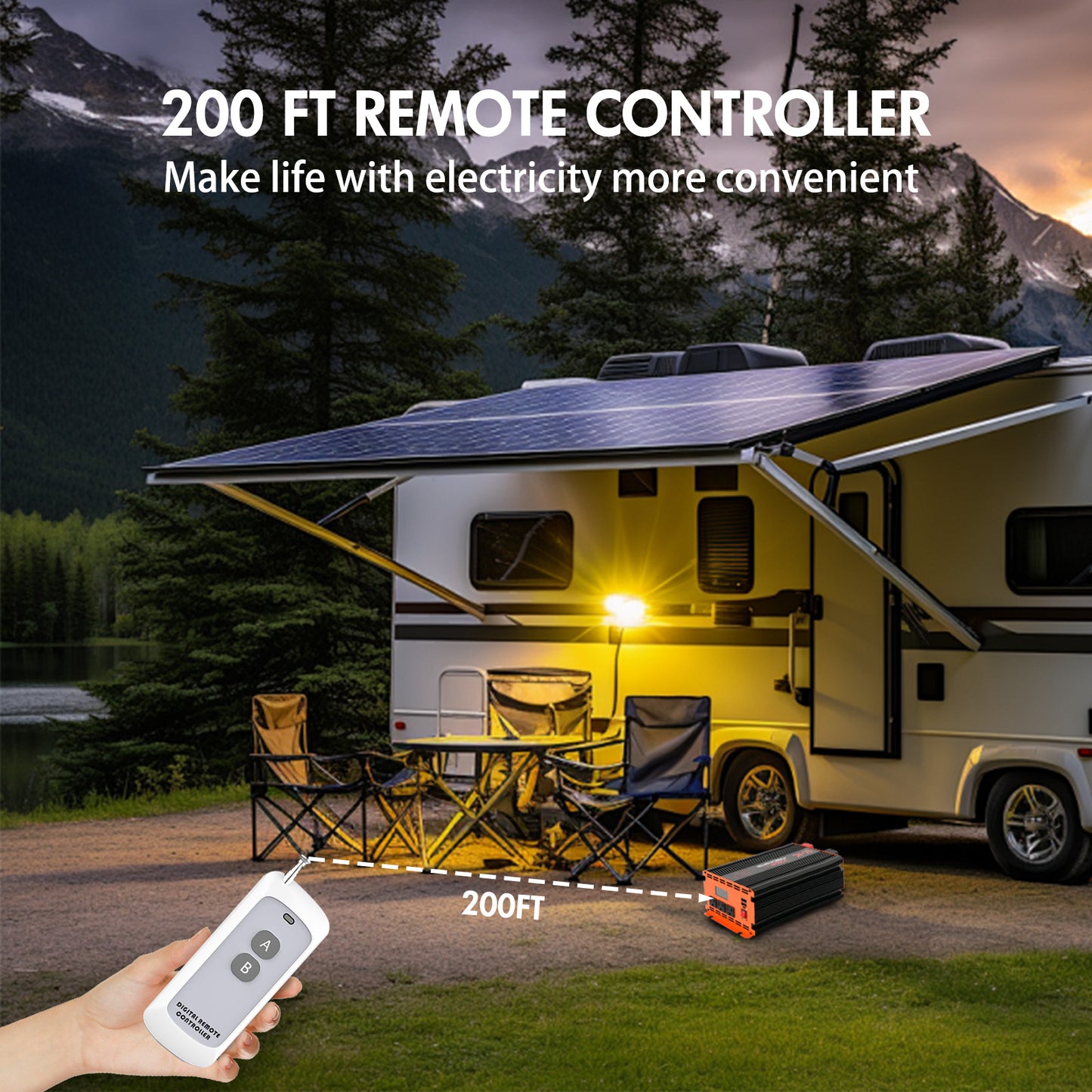 3000 Watt Power Inverter 12V DC to 110V/120V AC Converter Car Inverter with LCD Display