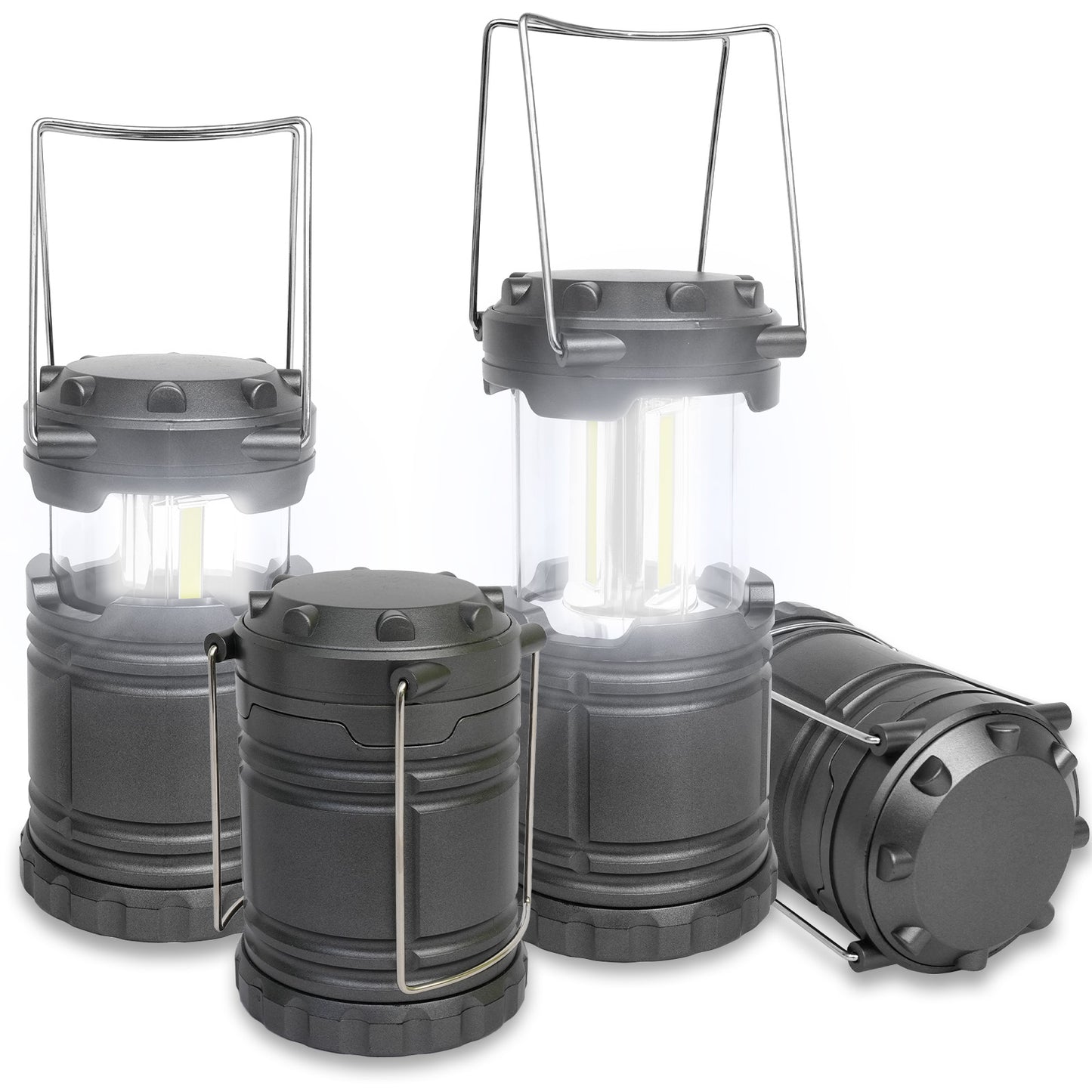 Baokaler LED Camping Lanterns, 4 Pack camping lights, Lamp Light, Collapsible Battery Flashlight, Camping Accessories, Gray