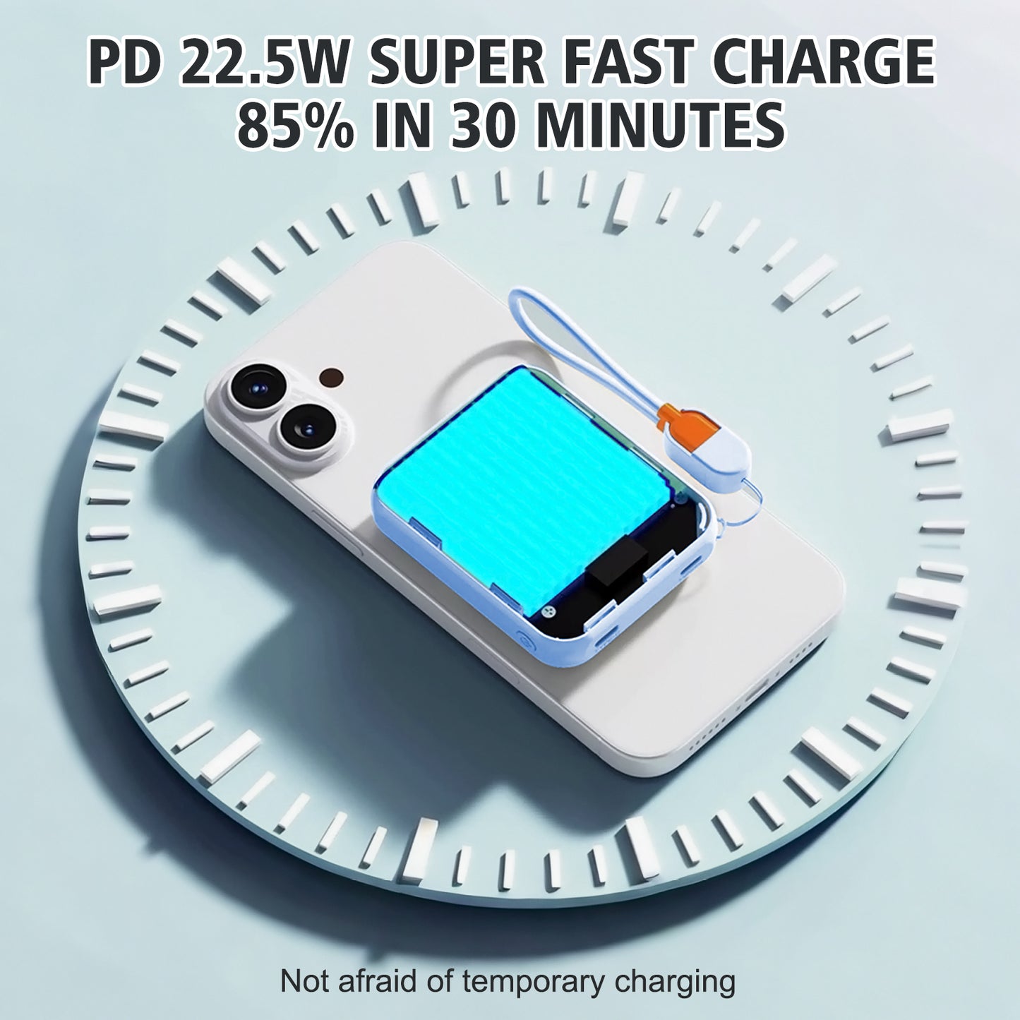 Portable Charger, Lightest 10000mAh 22.5W PD Power Bank, USB C in & Out Fast Charging Battery Pack, External Phone Powerbank Compatible with iPhone 16 15 14 13 Samsung S22 S21 Google iPad etc(Blue)