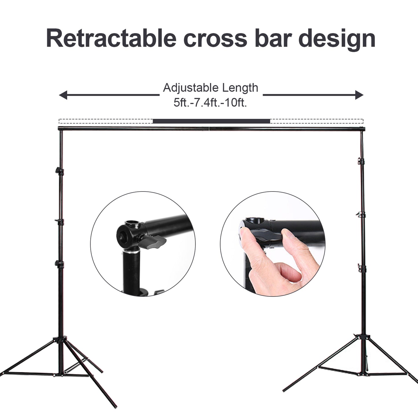 Adjustable Background Support Stand Photography Video Studio Backdrop Kit with Carry Bag,4 Backdrop Clamps