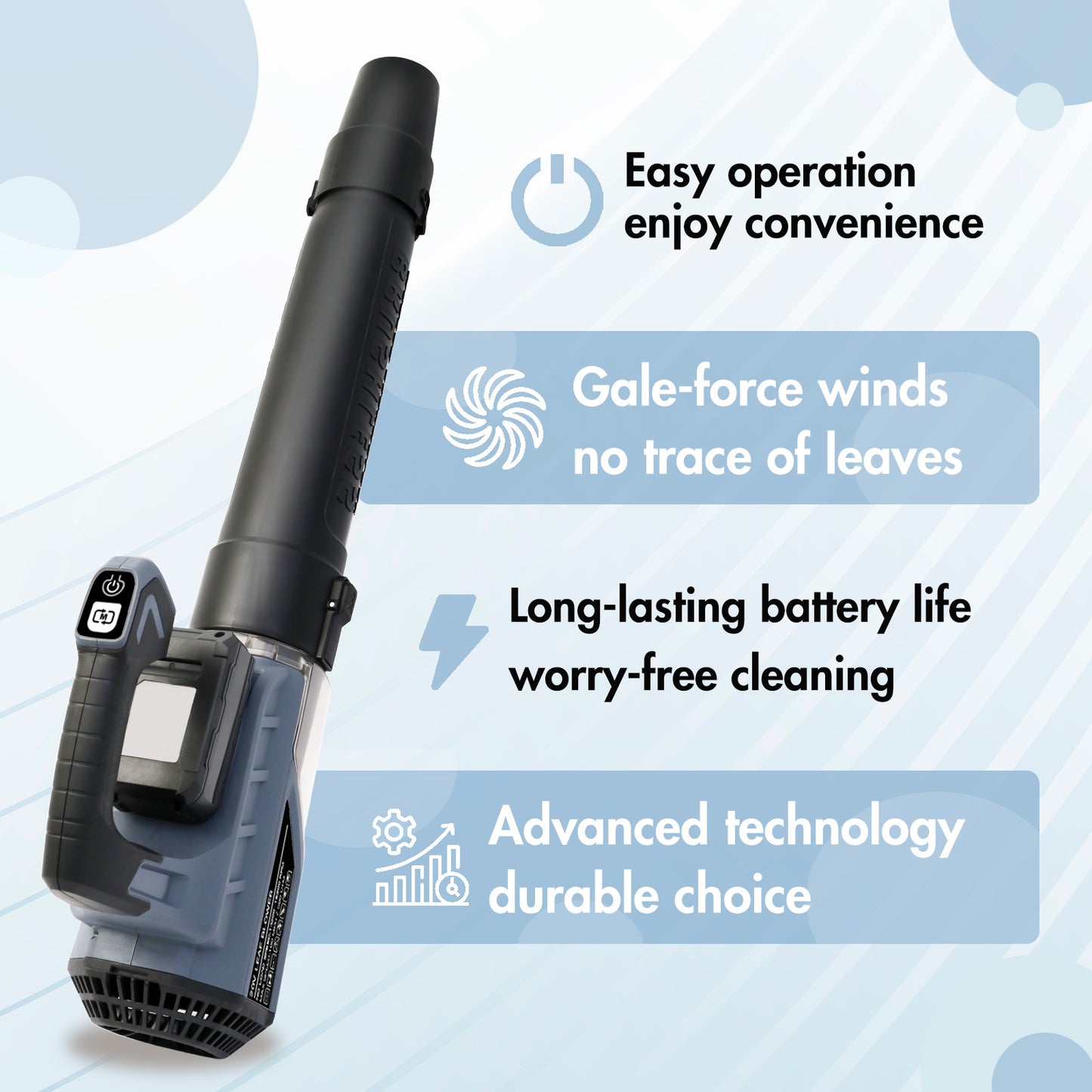 Cordless Leaf Blower with 2X4.0Ah Batteries, 374CFM/180MPH Electric Blower with Brushless Motor, Handheld Leaf Blower for Snow Blowing, Lawn Care, Yard