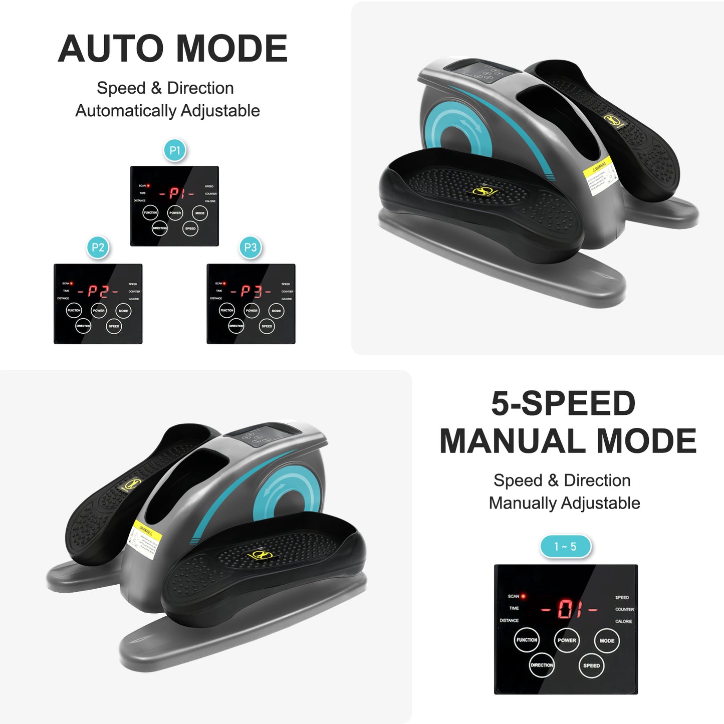Under Desk Elliptical Machine, Ellipse Leg Exerciser for Seniors Fully Assembled, Portable & Quiet Electric Seated Pedal Exerciser with Remote Control & LCD Display Monitor