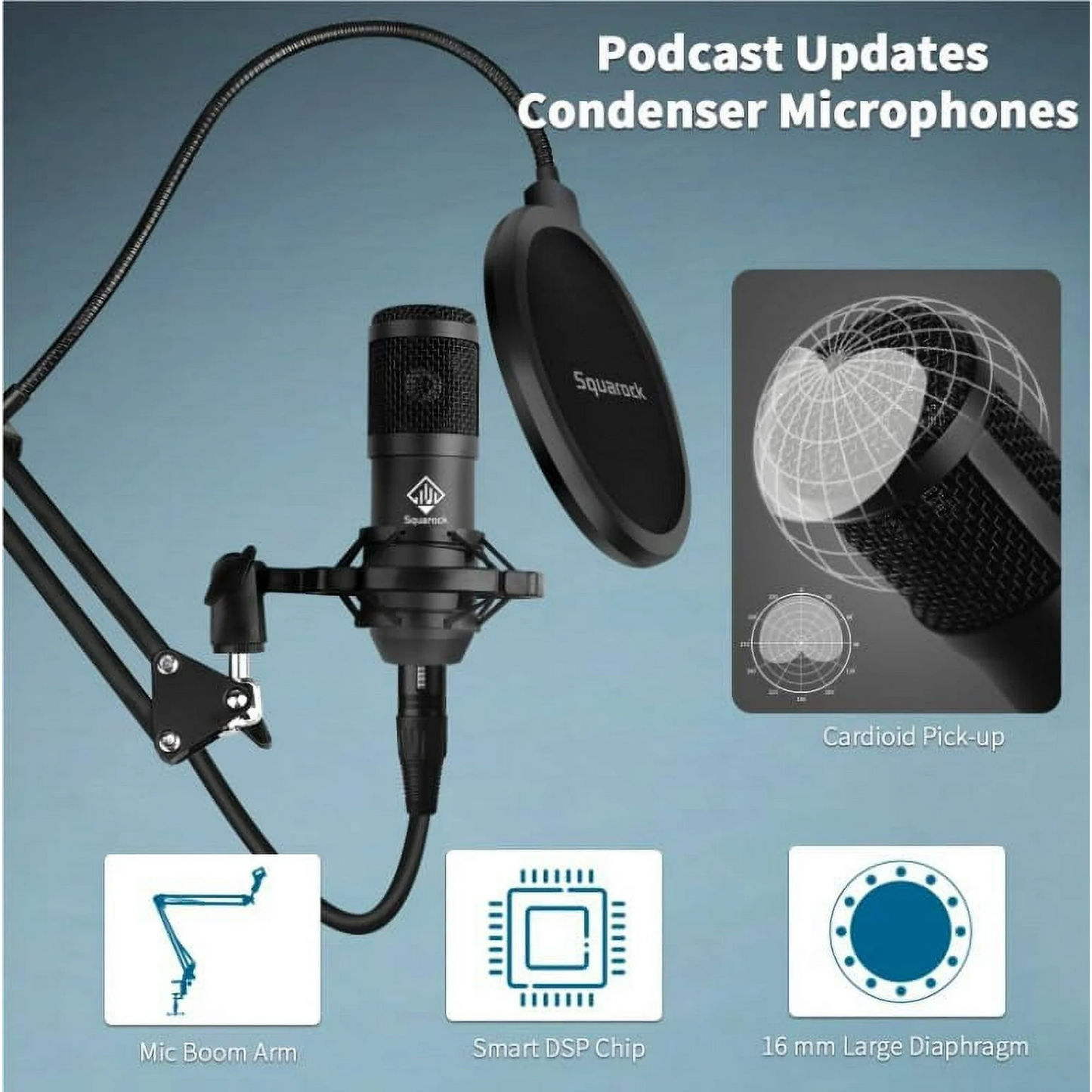 Podcast Equipment Bundle For 2, Audio Interface with Voice Changer Studio Microphone, Perfect for Live Streaming, Singing