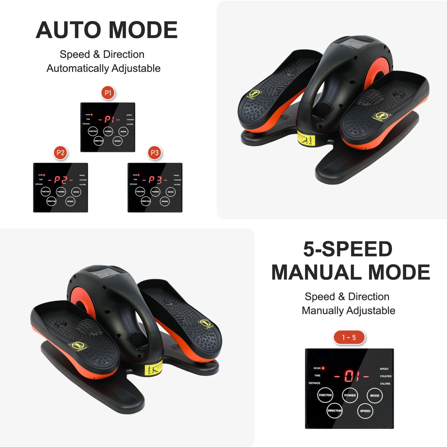 Under Desk Elliptical Exercise Machine, Electric Leg Exericser While Sitting for Seniors, Mini Pedal Ellipse Exerciser with Remote Control, Portable PeddlerTraining Equipment for Home Office