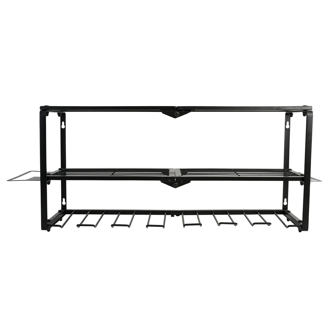 ALSO GO Power Tool Organizer, Power Drill Holder Wall Mount, 3 Layers Heavy Duty Metal Tool Storage Rack, Battery Tools Holder Shelf, Adjustable Height Iron Tool Rack for Workshop or Garage, Black