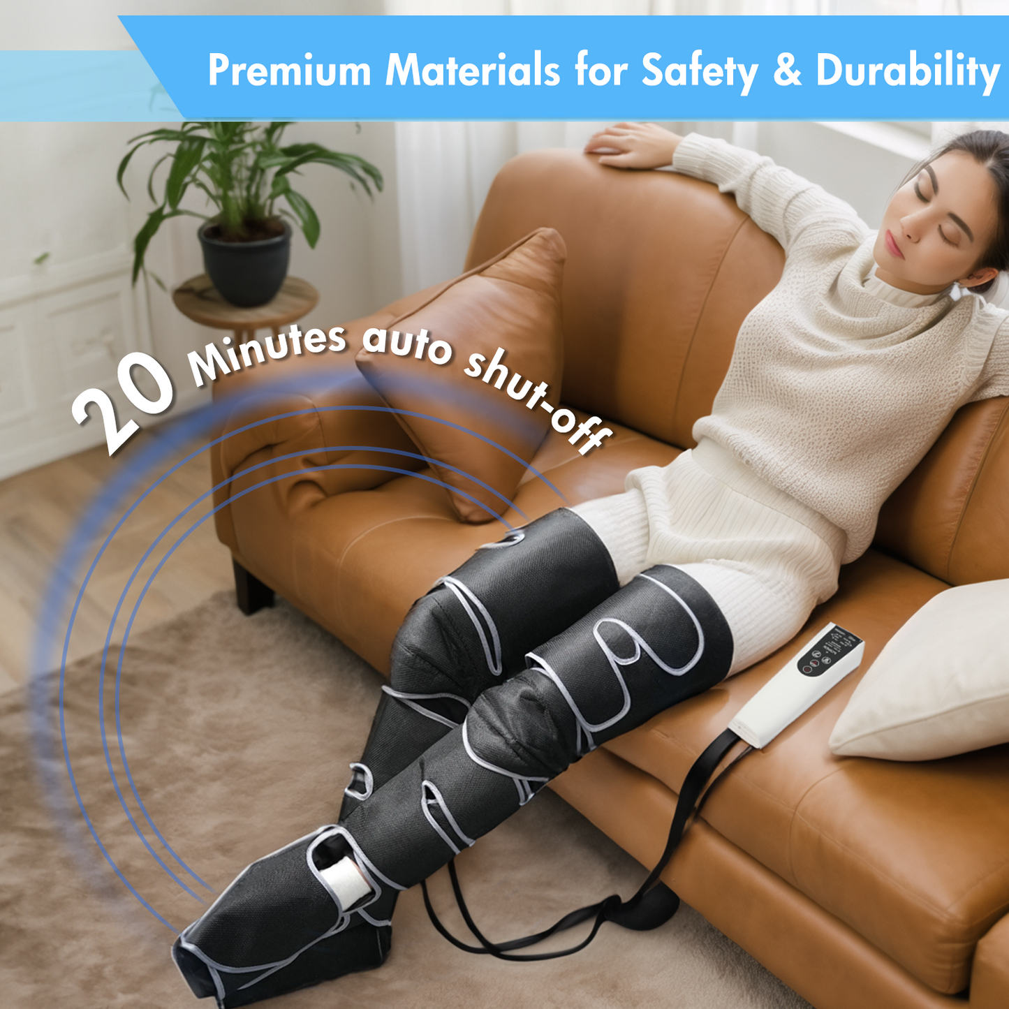 Leg Massager with Heat, Air Compression Thigh, Leg Air Compression Massager for Circulation and Pain Relief with 3 Modes, Muscles Relaxation