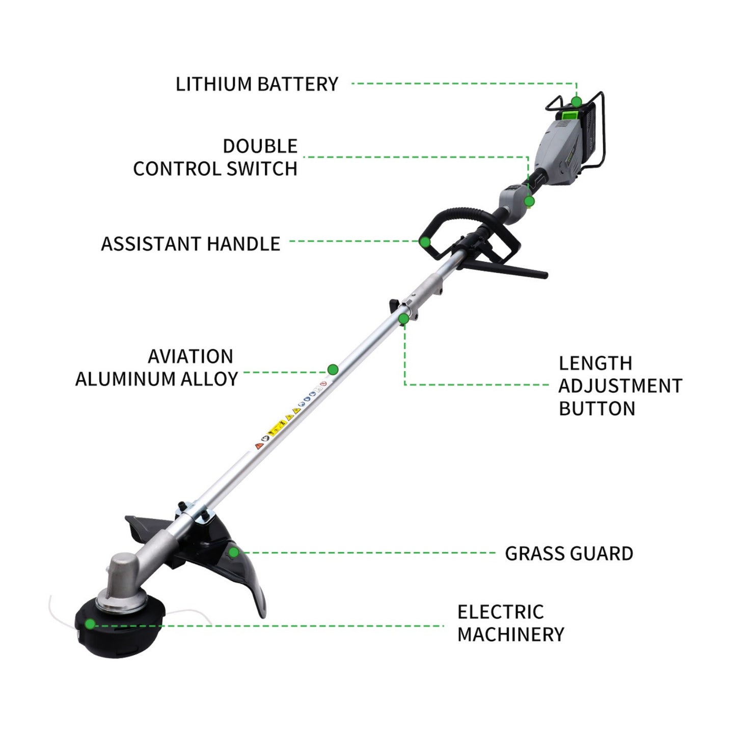 BAOKALER Digital String Trimmer Cordless, Bump Feed System and Intelligent Three-Speed, 4AH Battery and Brushless Motor, Battery Level Display