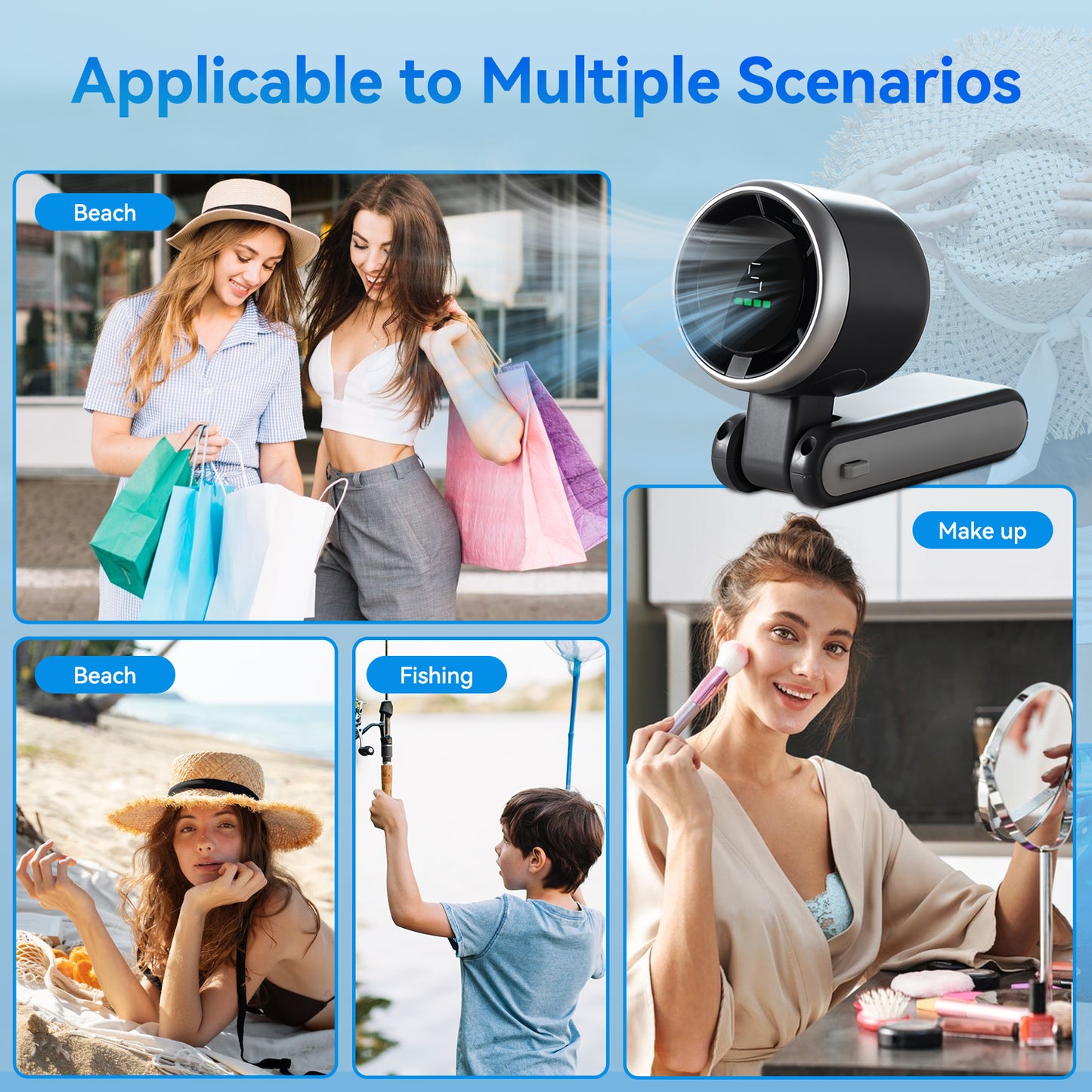 Portable Handheld Fan,Battery Operated,6000mAh? Mini Fan,Up to 12 Working Hours,3 In 1 Pocket Fan,Portable Handheld Turbo Fan for Travel/Outdoor/Indoor(Black,2 Pack)