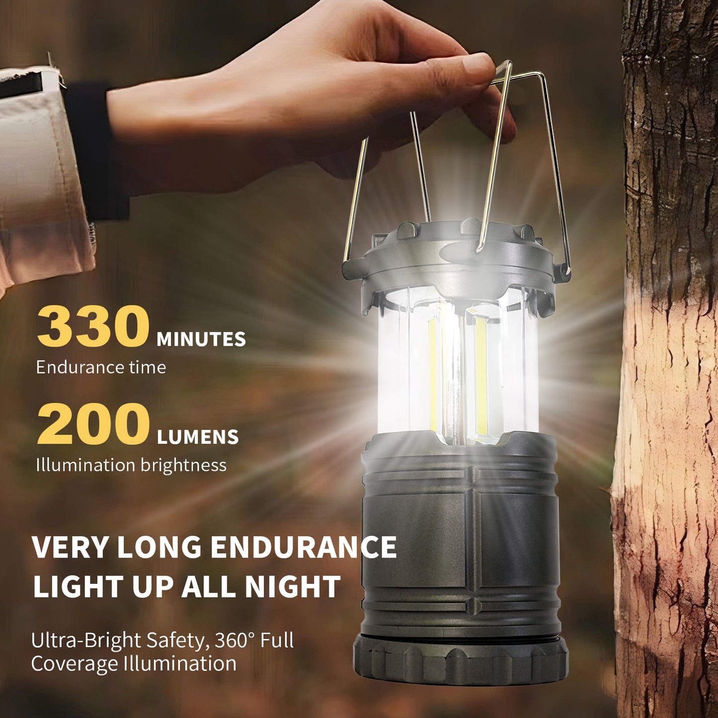 Baokaler LED Camping Lanterns, 4 Pack camping lights, Lamp Light, Collapsible Battery Flashlight, Camping Accessories, Gray