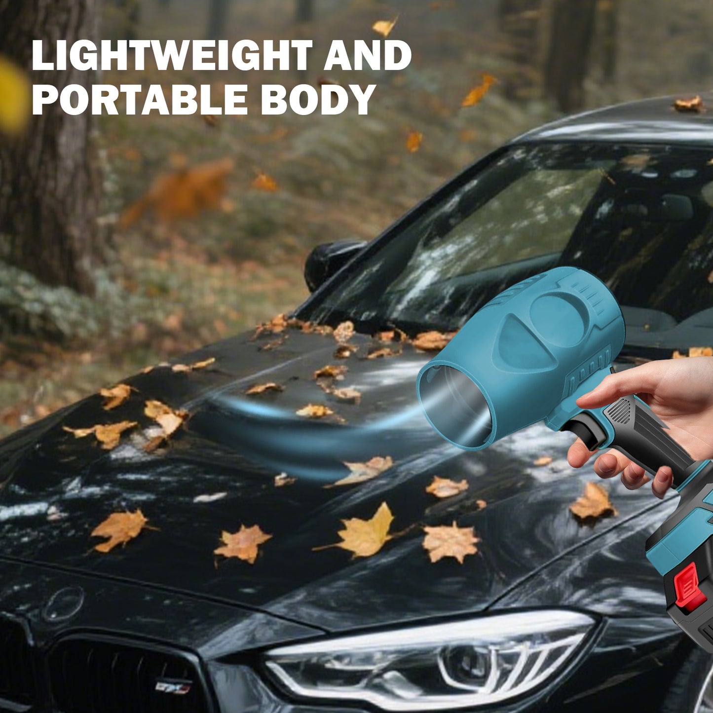 Cordless Leaf Blower with 21V 2*4.0Ah Batteries and Charger,130000RPM,190MPH,1200W,Lightweight Electric Leaf Blowers for Lawn Care,Patio,Dust,Blowing Leaves,Blue