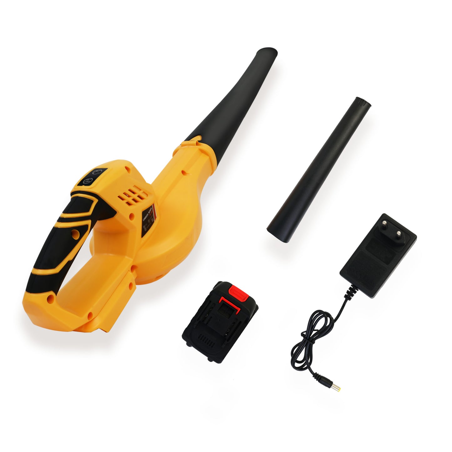 Cordless Leaf Blower, 21V Leaf Blower with 1 Battery, 6-Speed Leaf Blowers for Lawn Care, Patio, Blowing Leaves, Yellow