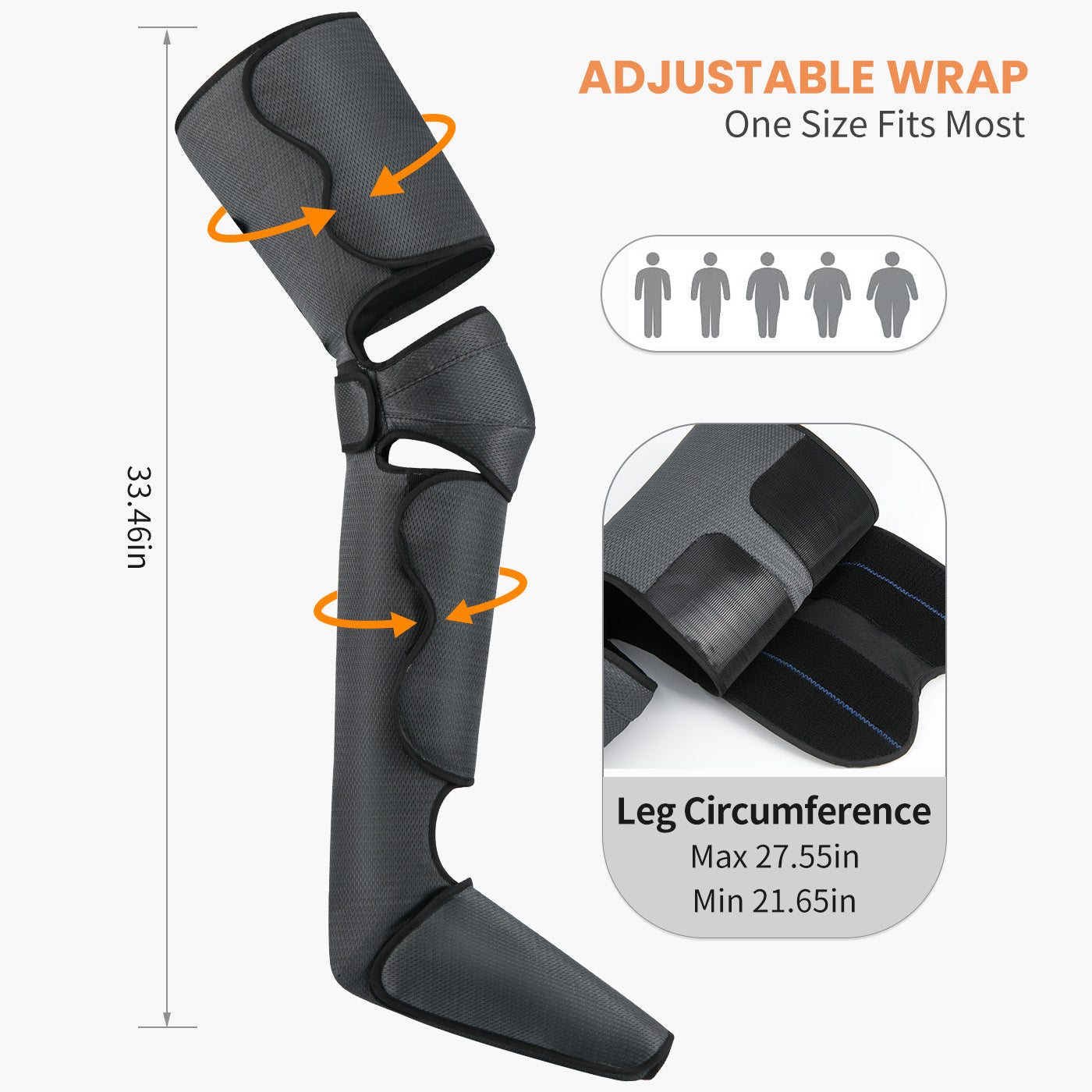 Air Compression Leg Massager for All Ages, Comprehensive Coverage Foot Massager with 3 Speed and 2 Heat Levels, Airbag Massage Technology