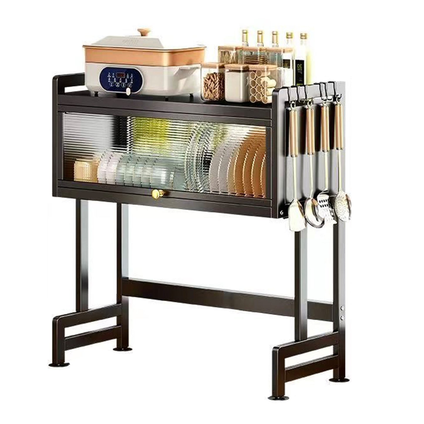 Over The Sink Dish Drying Rack - Adjustable Dish Rack for Kitchen Counter, Metal (Black-37.4Inches)