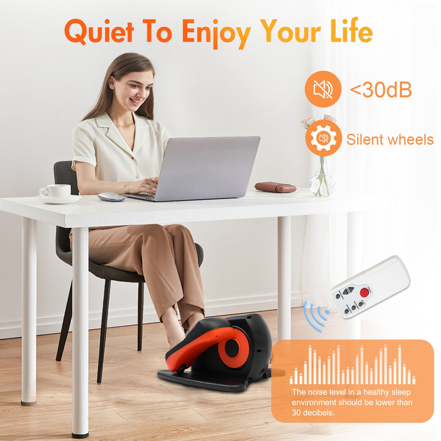 ALSO GO Under Desk Elliptical, Ellipse Leg Exerciser for Seniors Fully Assembled, Portable and Quiet Pedal Exerciser at Home, Elliptical Machine While Sitting with Remote Control Adjustable Speeds