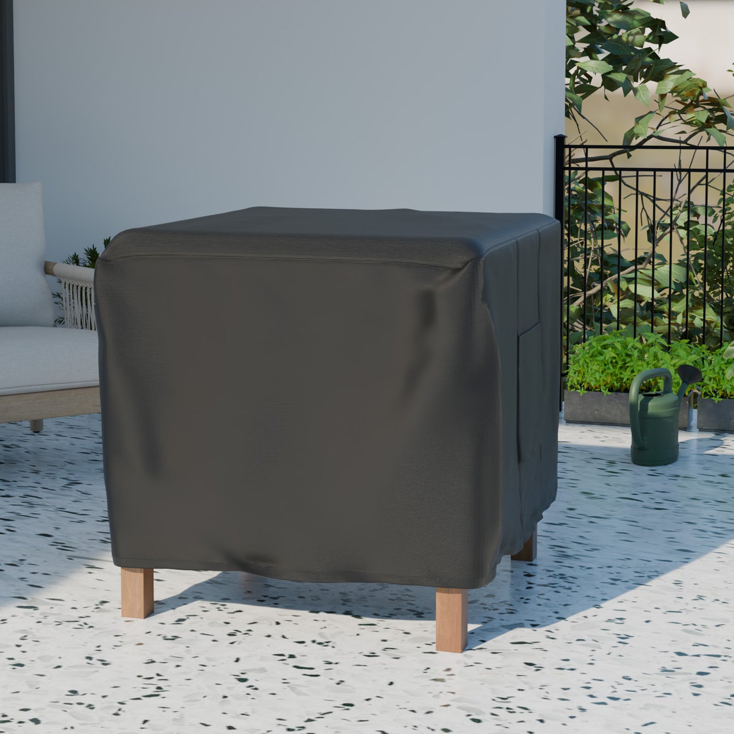 CATGOOD Fire Pit Cover Square, Waterproof Square Fire Pit Table Cover, 600D Heavy Duty Fabric with PVC Coating