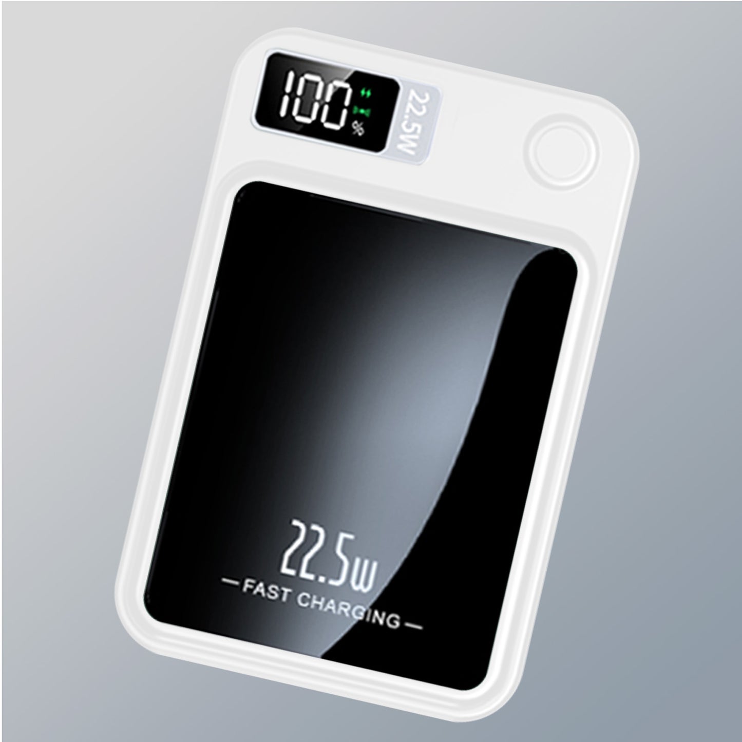 2 in 1 Portable Magnetic Wireless Power Bank, 10000mAh 22.5W Fast Charging, with LED Power Display, Suitable for Outdoor Emergency Backup Power Bank, Compatible with Multi Device, White
