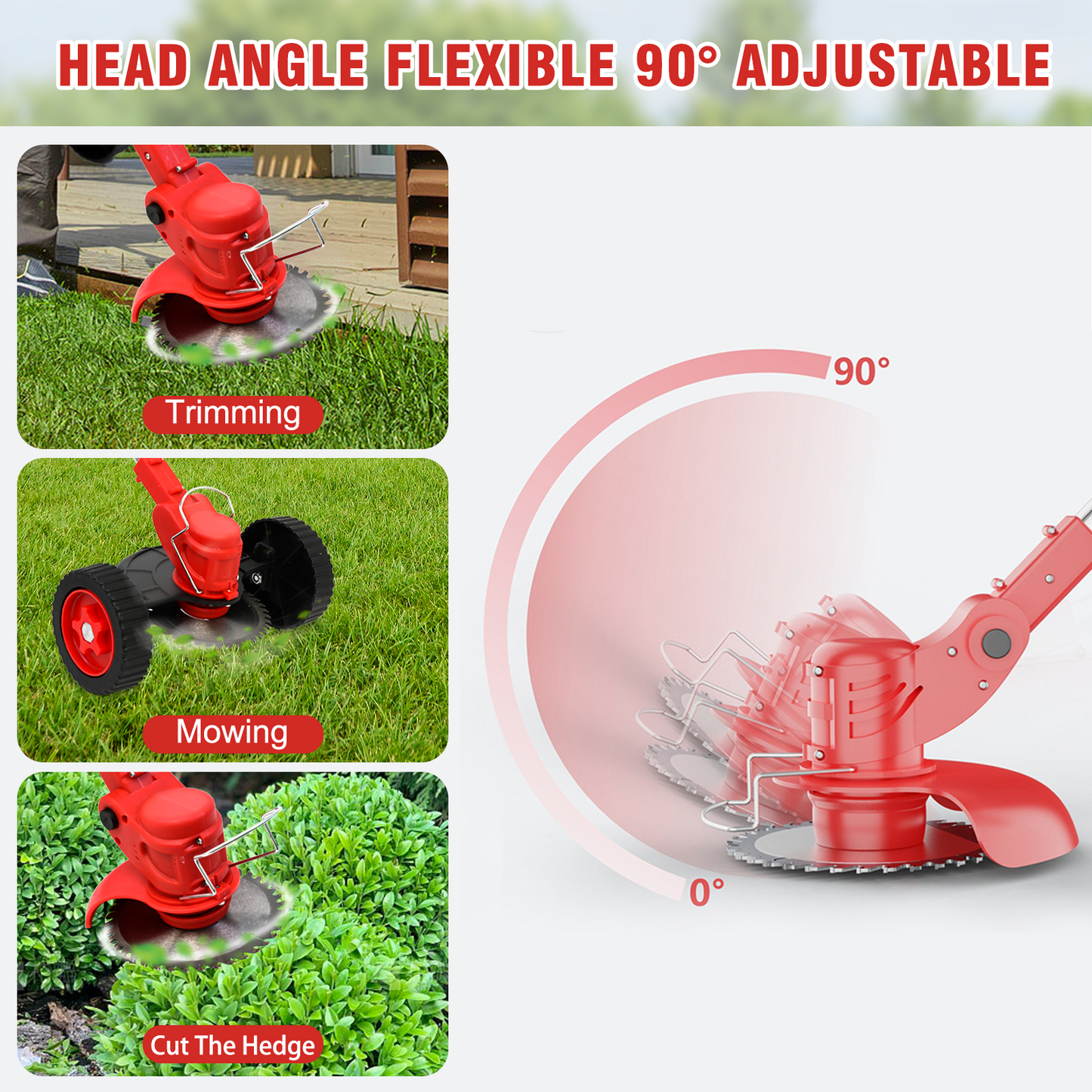 Electric Weed Eater Wacker, Cordless Electric Grass Trimmer, Grass String Trimmer, Weed Lawn Edger Eater with Upgraded Wheels