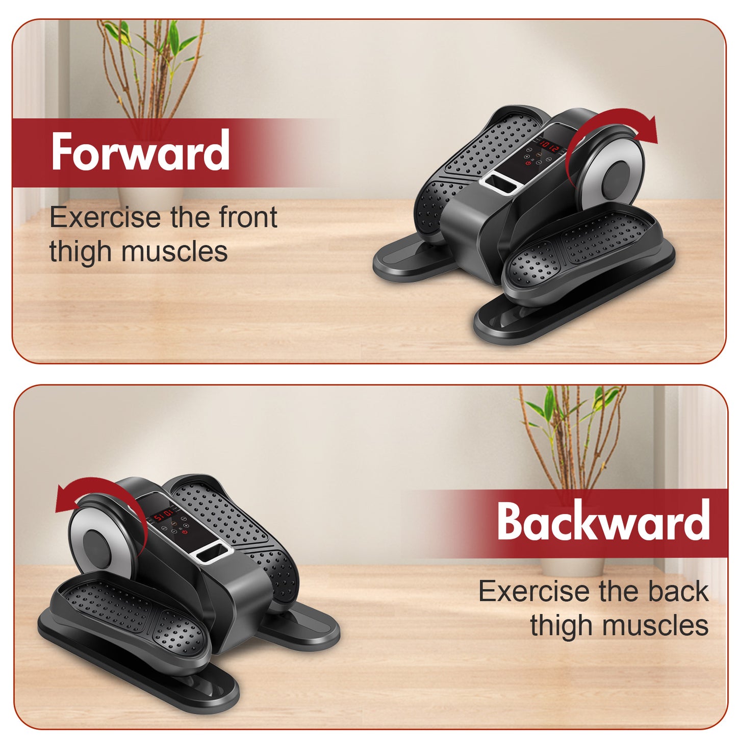 CATGOOD Under Desk Elliptical Machine, Ellipsefit Leg Exerciser Electric for Seniors Adults, Ellipse Leg Exerciser with 12 Speed & 12 Mode, Quiet & Portable