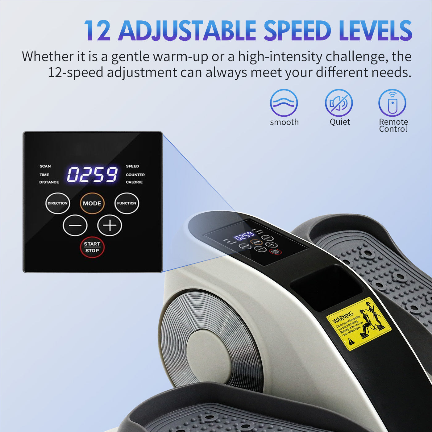 CATGOOD Under Desk Elliptical,Portable Mini Elliptiacl Exerciser with 12 Adjustable Speeds, Manual & Electric Dual Modes, Forward & Reverse Modes, Ideal for Seniors and Office Use