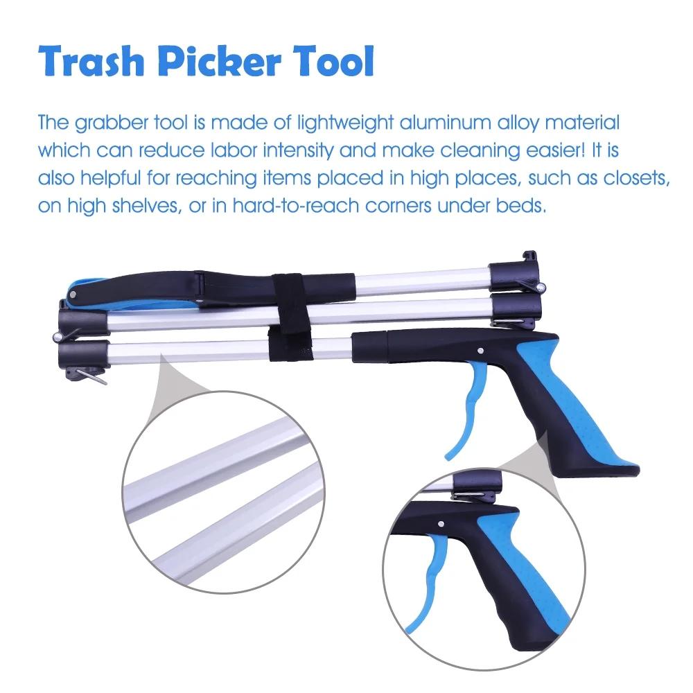 2Pcs 43 inch Grabber Reaching Tool, Extra Long Foldable Reachers and Grabbers for Elderly Grab It Reaching Tool