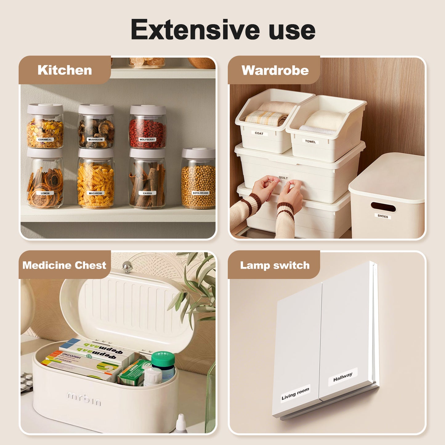 Portable Label Maker Machine with Tape - HP2 Bluetooth Label Printer for Storage, Office, Home, Mini Smart Phone, White